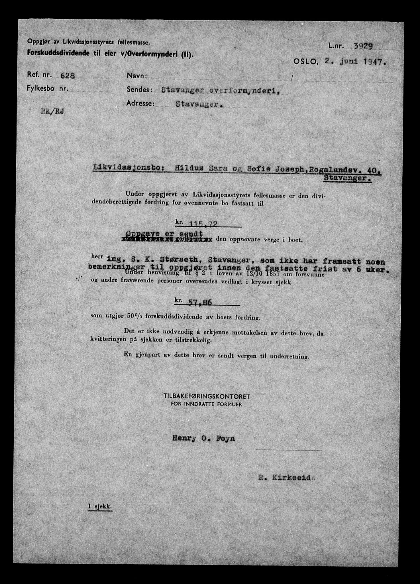 Justisdepartementet, Tilbakeføringskontoret for inndratte formuer, AV/RA-S-1564/H/Hc/Hcd/L1000: --, 1945-1947, p. 843