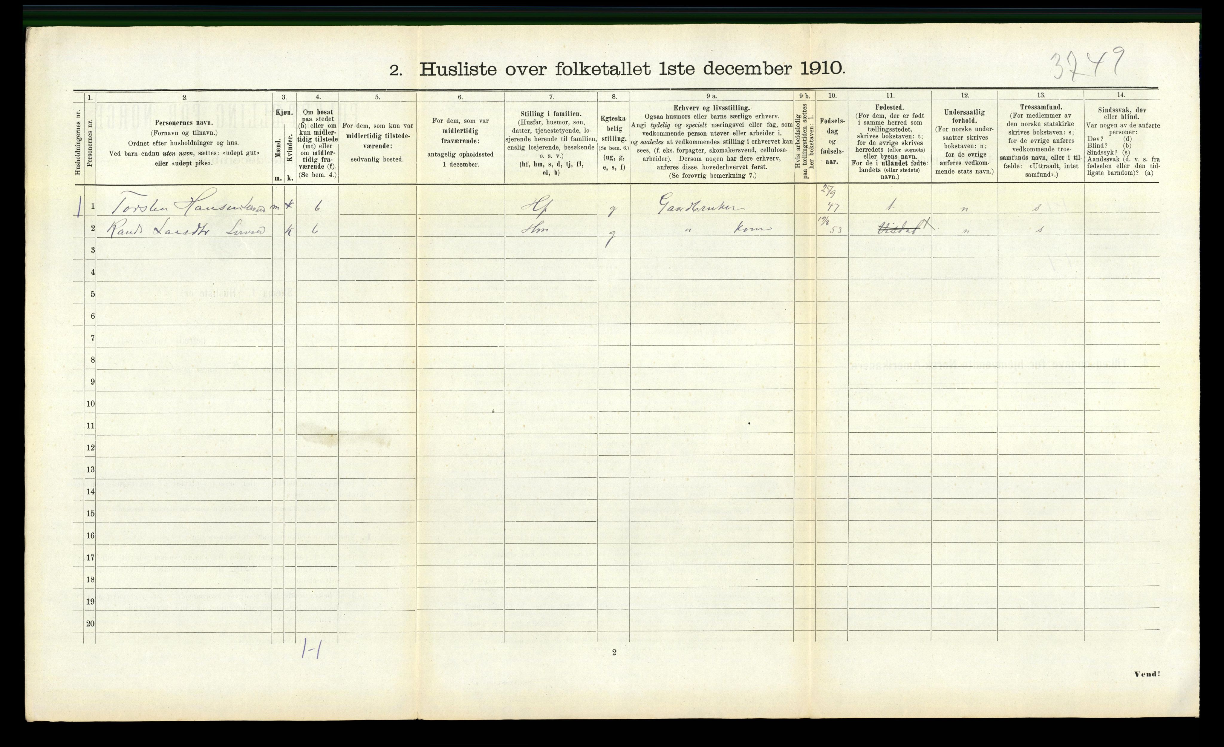 RA, 1910 census for Eresfjord og Vistdal, 1910, p. 150