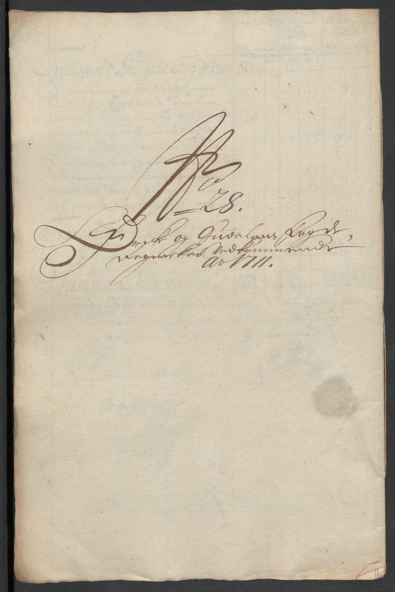 Rentekammeret inntil 1814, Reviderte regnskaper, Fogderegnskap, AV/RA-EA-4092/R60/L3961: Fogderegnskap Orkdal og Gauldal, 1711, p. 168