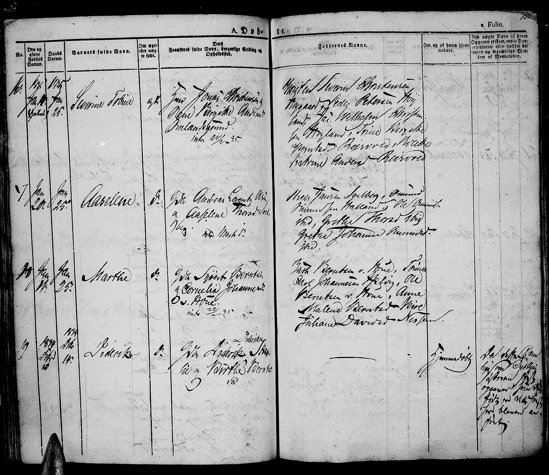 Lista sokneprestkontor, AV/SAK-1111-0027/F/Fa/L0008: Parish register (official) no. A 8, 1823-1835, p. 155