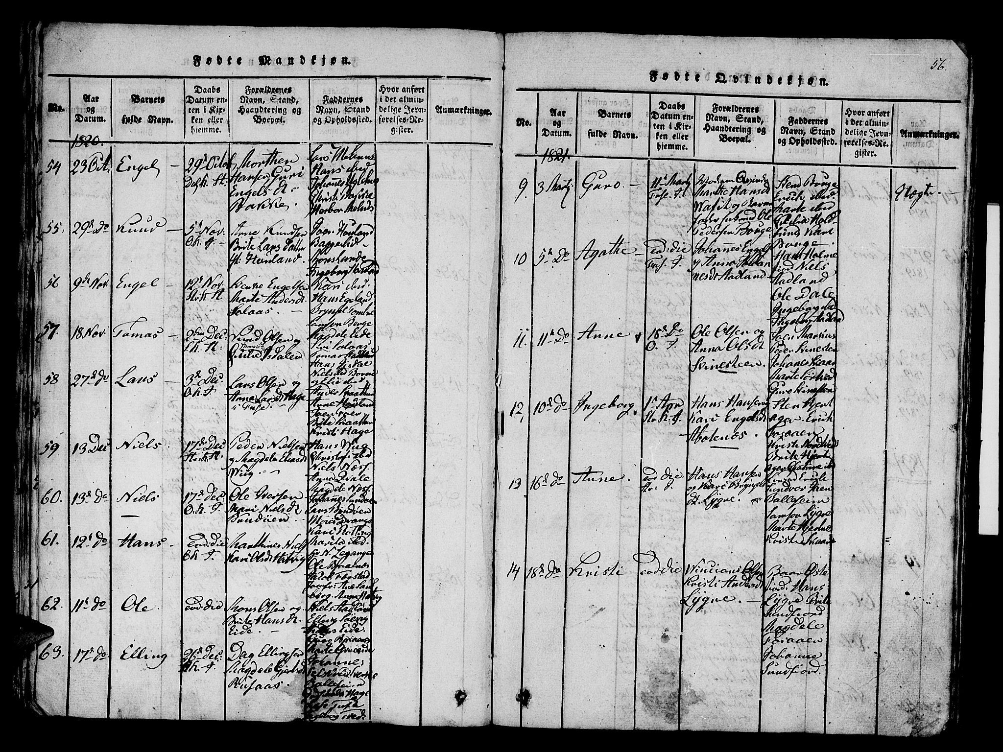 Os sokneprestembete, SAB/A-99929: Parish register (official) no. A 12, 1816-1825, p. 56
