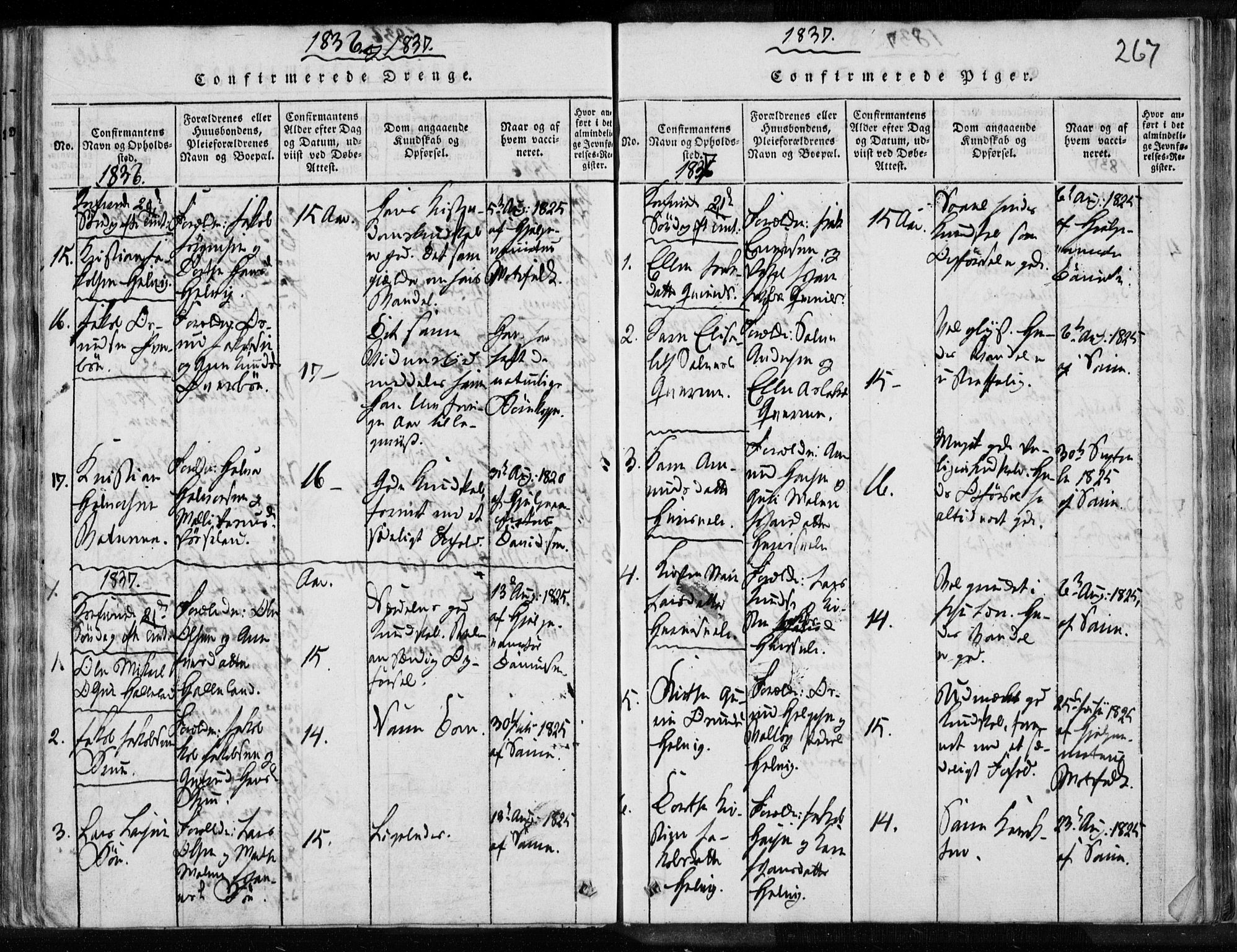 Eigersund sokneprestkontor, SAST/A-101807/S08/L0008: Parish register (official) no. A 8, 1816-1847, p. 267