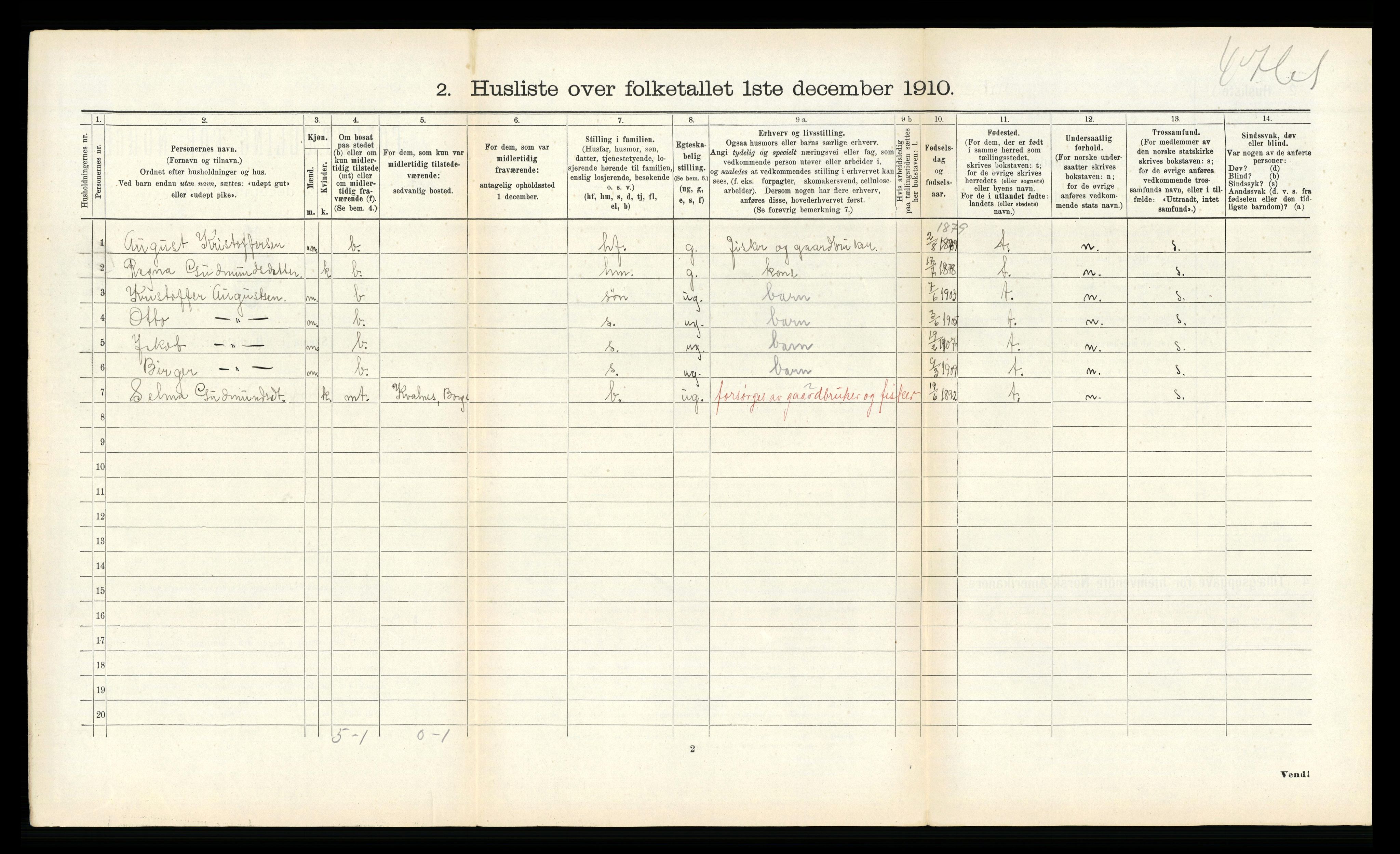 RA, 1910 census for Borge, 1910, p. 360