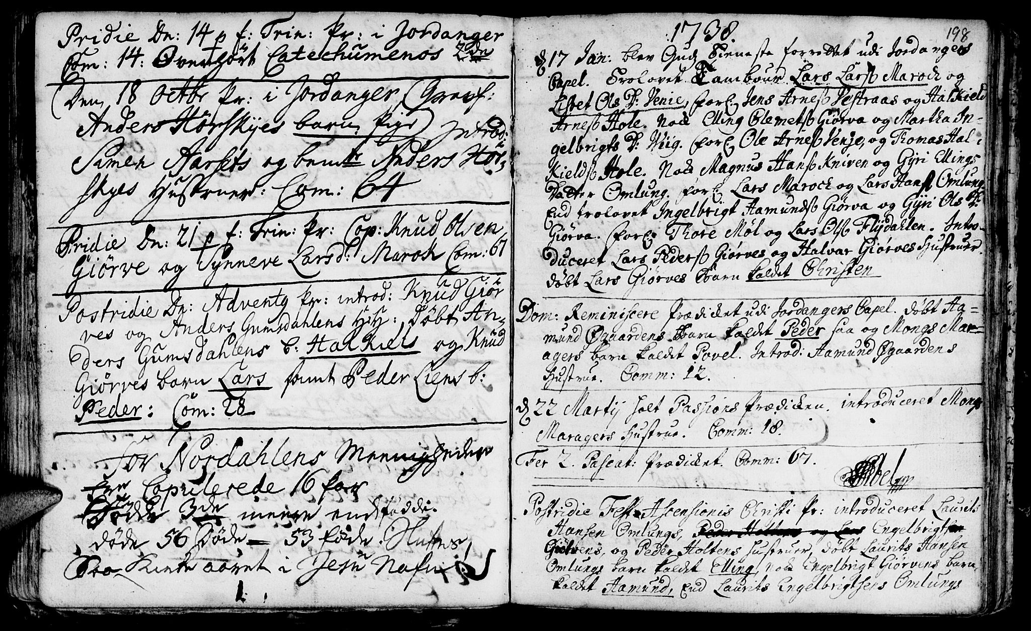 Ministerialprotokoller, klokkerbøker og fødselsregistre - Møre og Romsdal, SAT/A-1454/519/L0242: Parish register (official) no. 519A01 /3, 1736-1761, p. 198