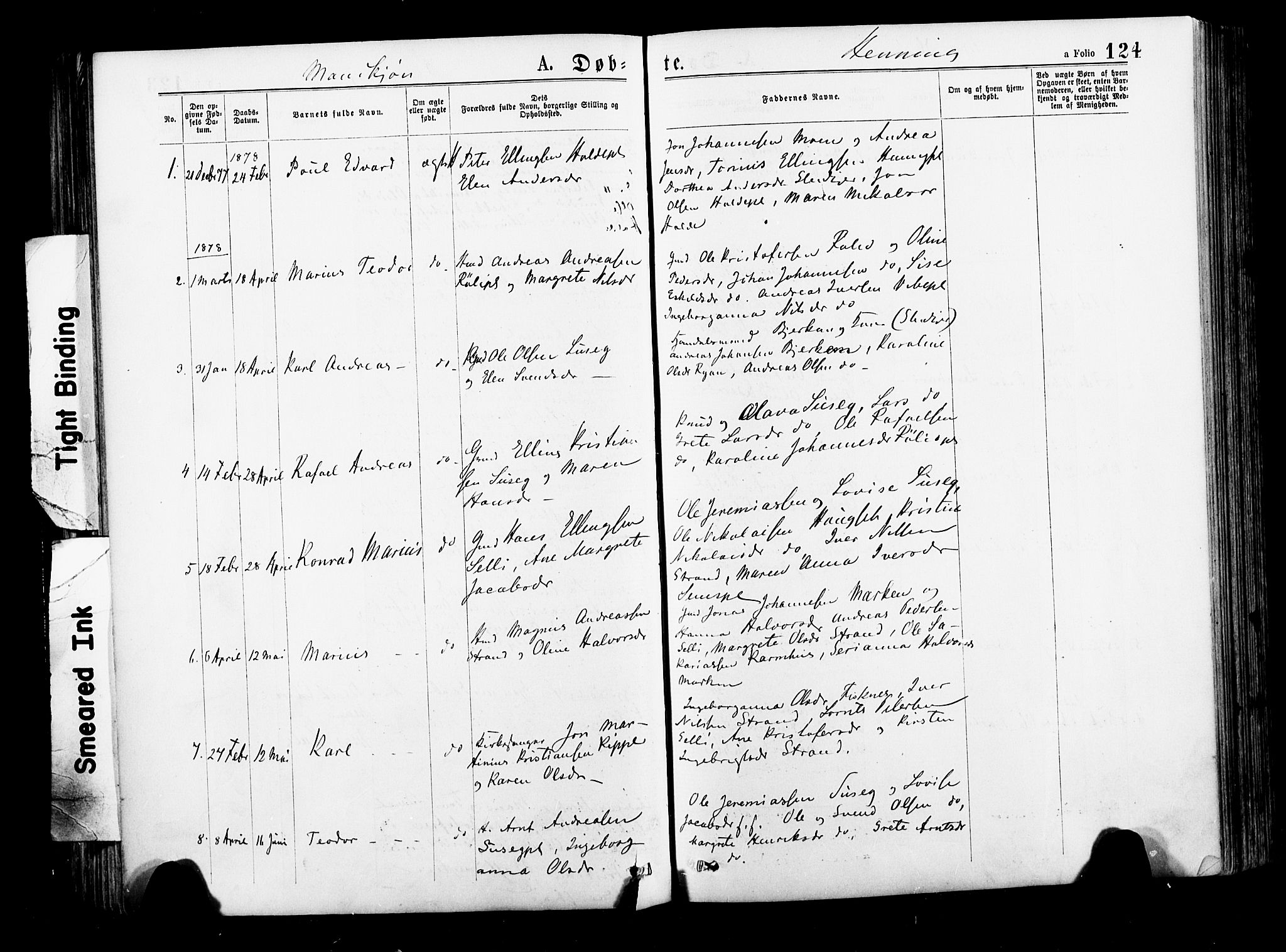 Ministerialprotokoller, klokkerbøker og fødselsregistre - Nord-Trøndelag, SAT/A-1458/735/L0348: Parish register (official) no. 735A09 /3, 1873-1883, p. 124