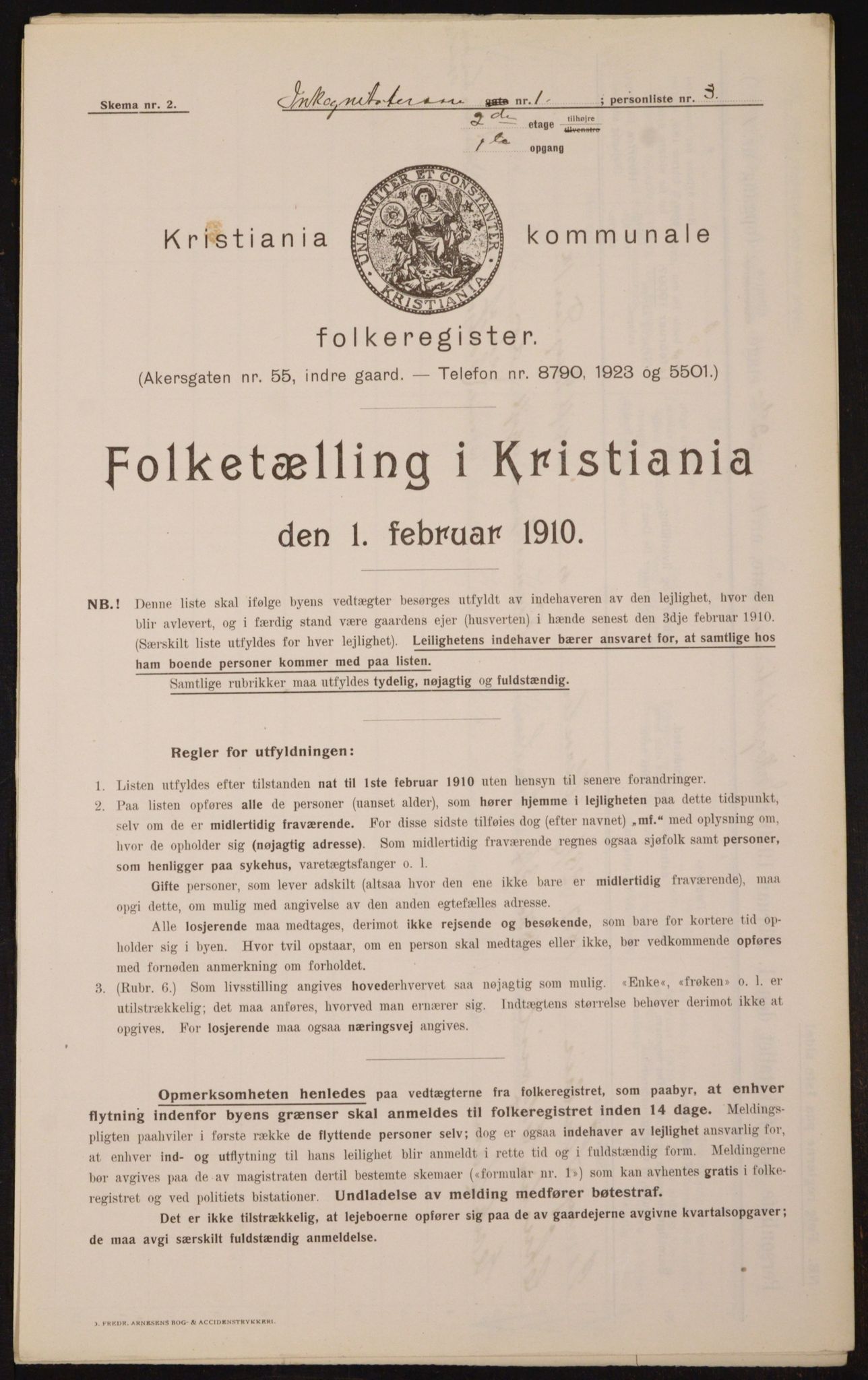 OBA, Municipal Census 1910 for Kristiania, 1910, p. 43332