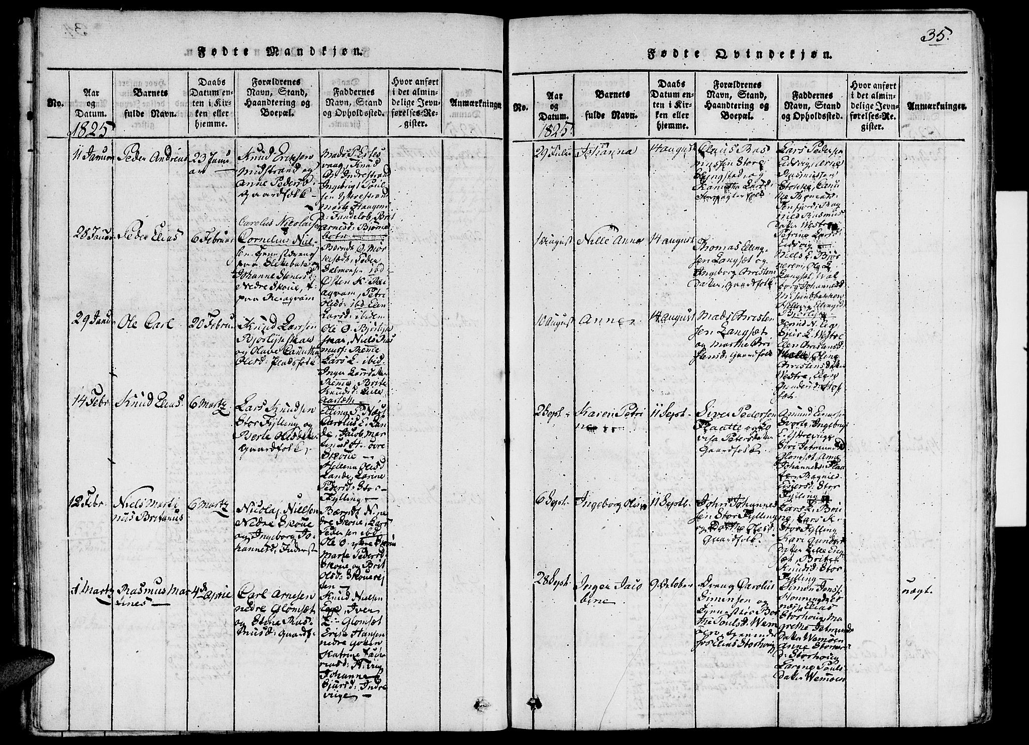 Ministerialprotokoller, klokkerbøker og fødselsregistre - Møre og Romsdal, AV/SAT-A-1454/524/L0351: Parish register (official) no. 524A03, 1816-1838, p. 35