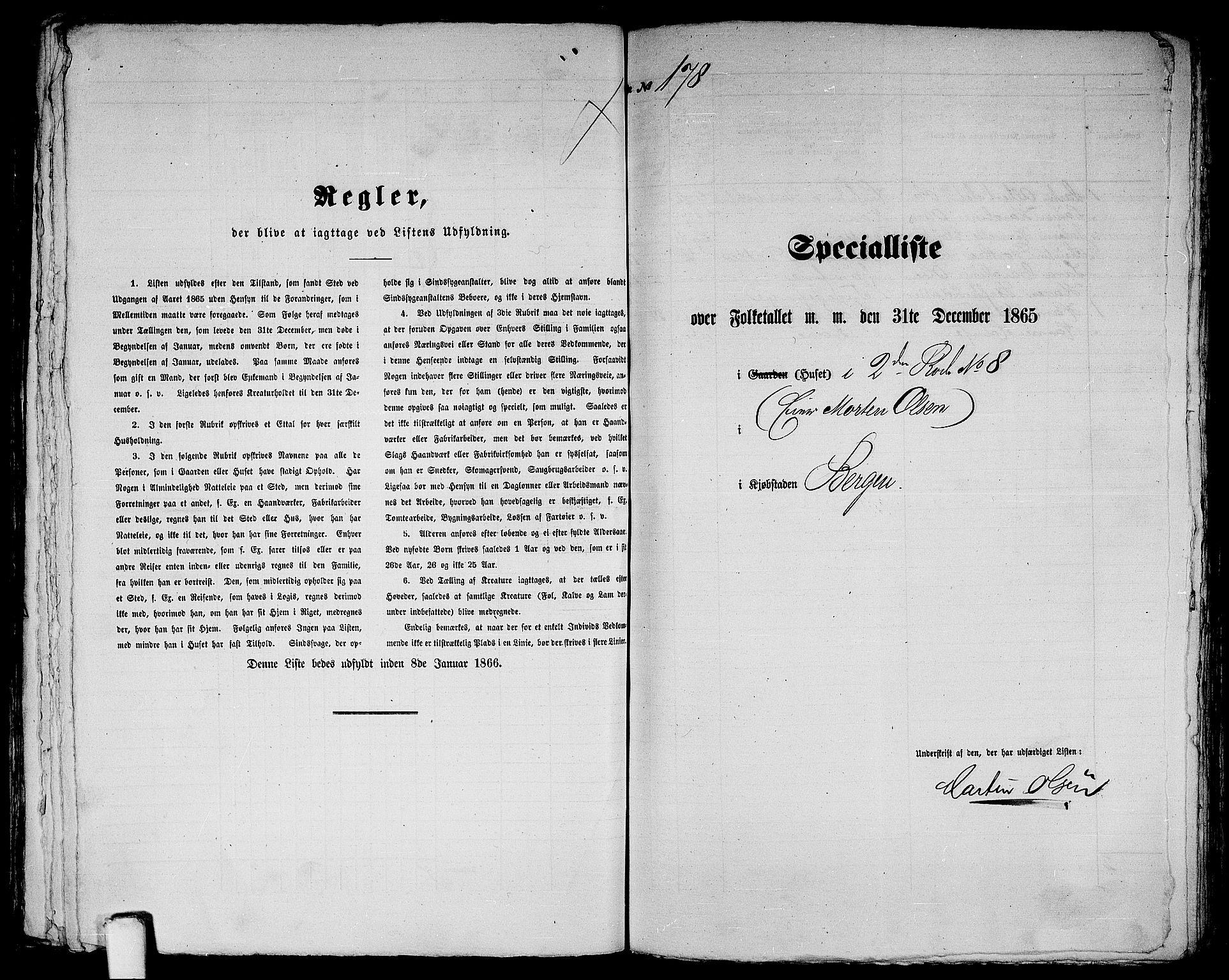 RA, 1865 census for Bergen, 1865, p. 397