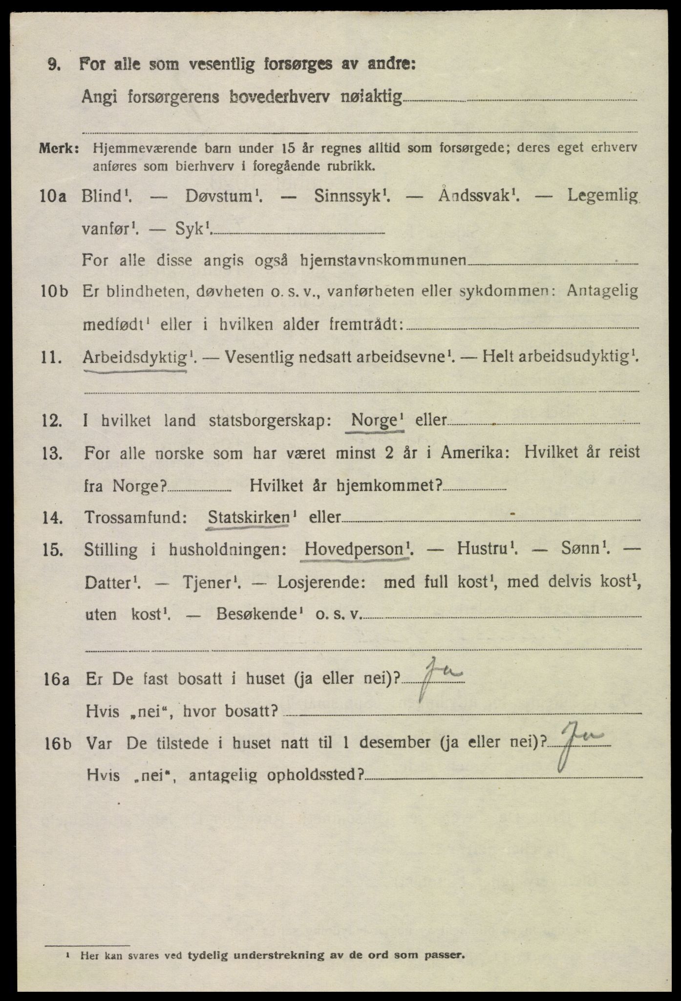 SAK, 1920 census for Iveland, 1920, p. 606