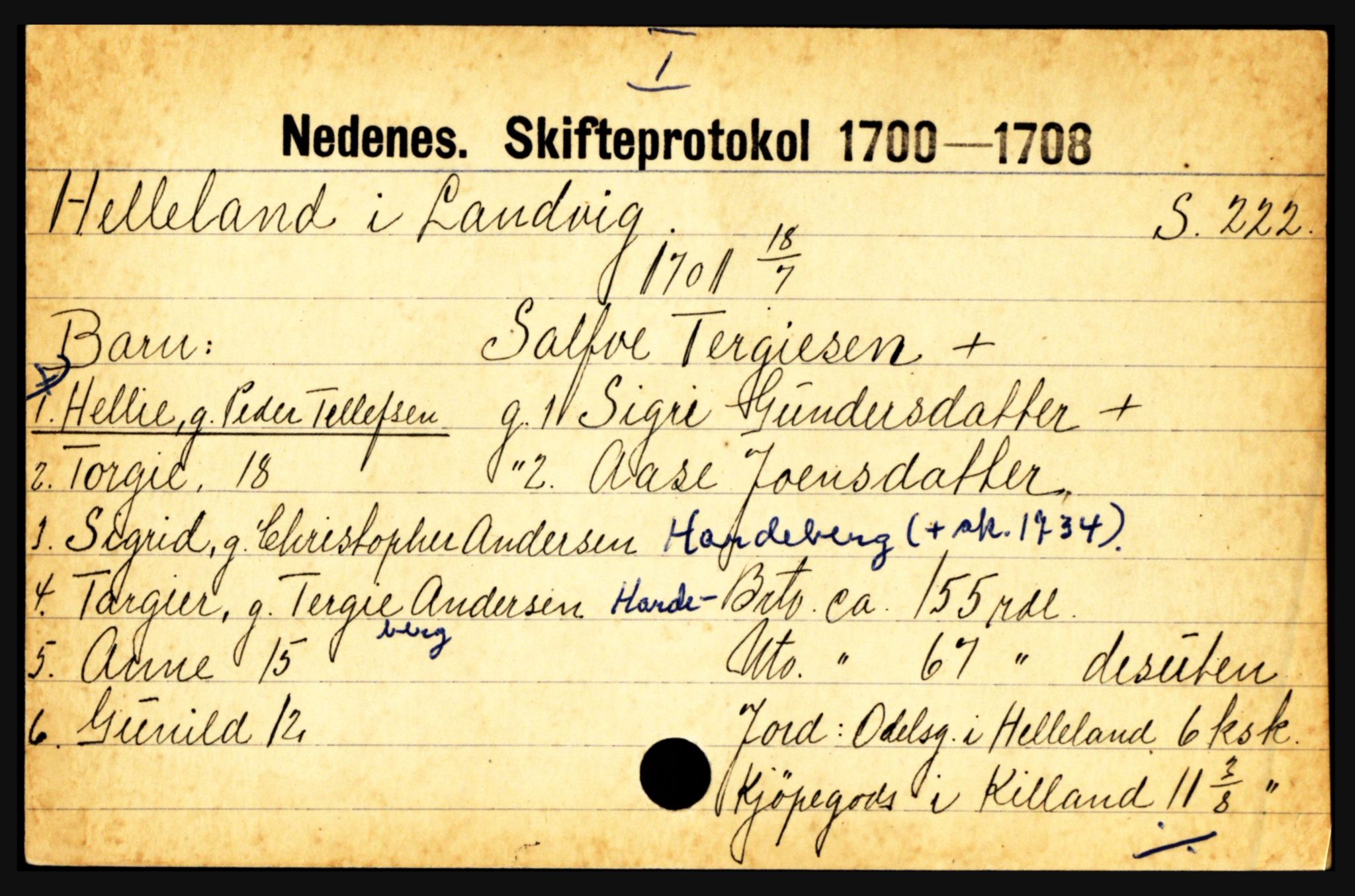 Nedenes sorenskriveri før 1824, AV/SAK-1221-0007/H, p. 11675