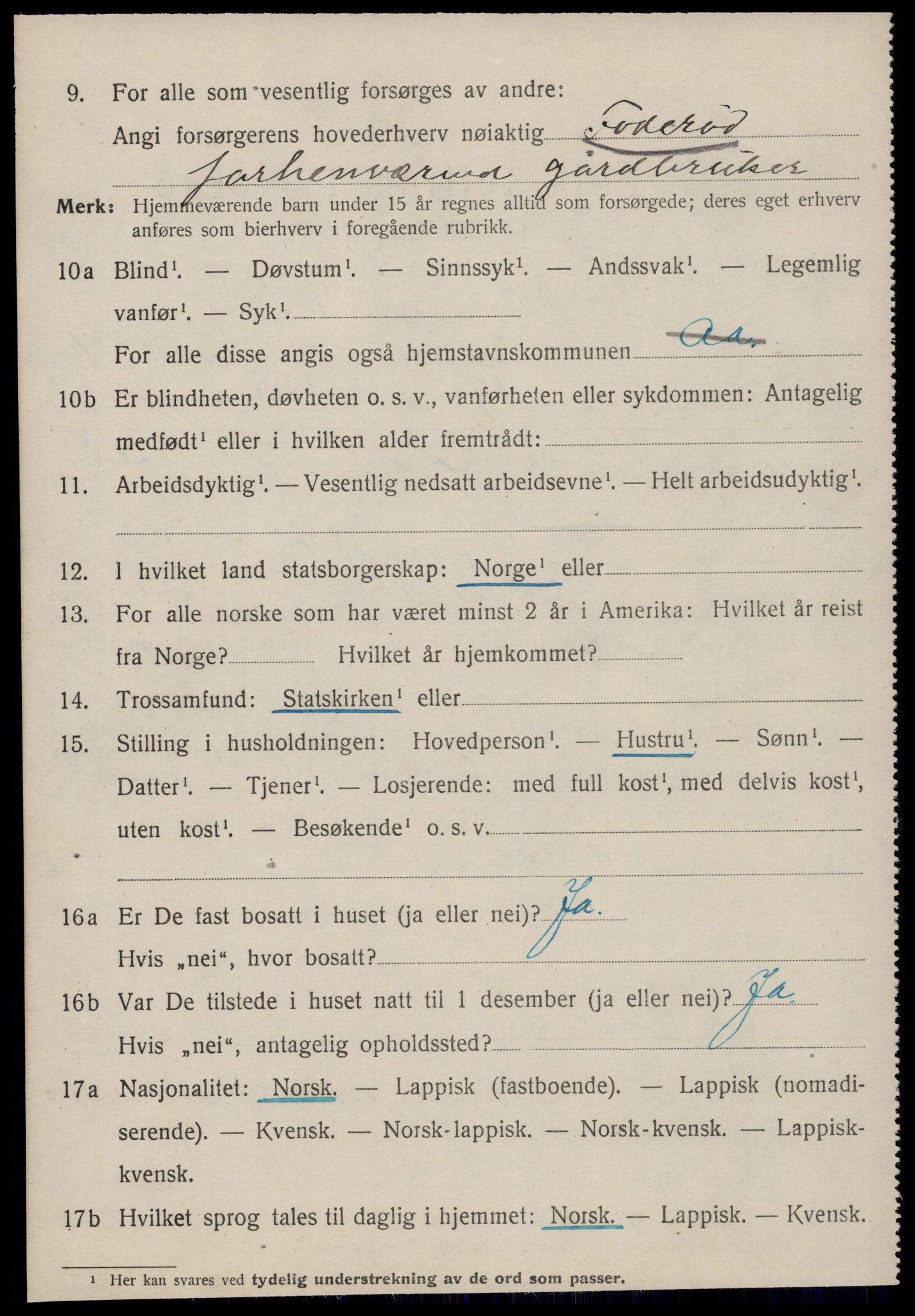 SAT, 1920 census for Å, 1920, p. 4007