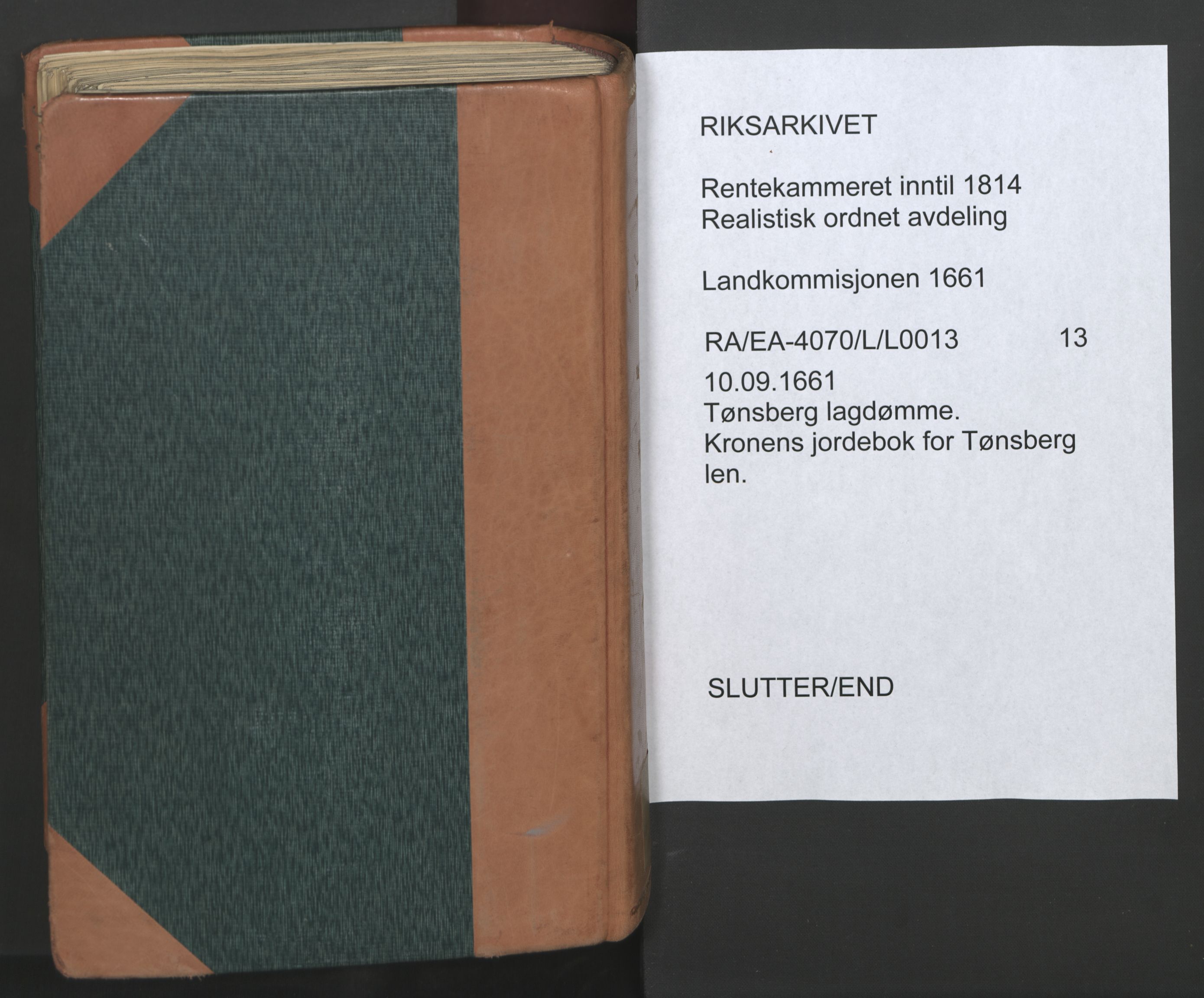 Rentekammeret inntil 1814, Realistisk ordnet avdeling, AV/RA-EA-4070/L/L0013: Tønsberg lagdømme. Kronens jordebok for Tønsberg len., 1661