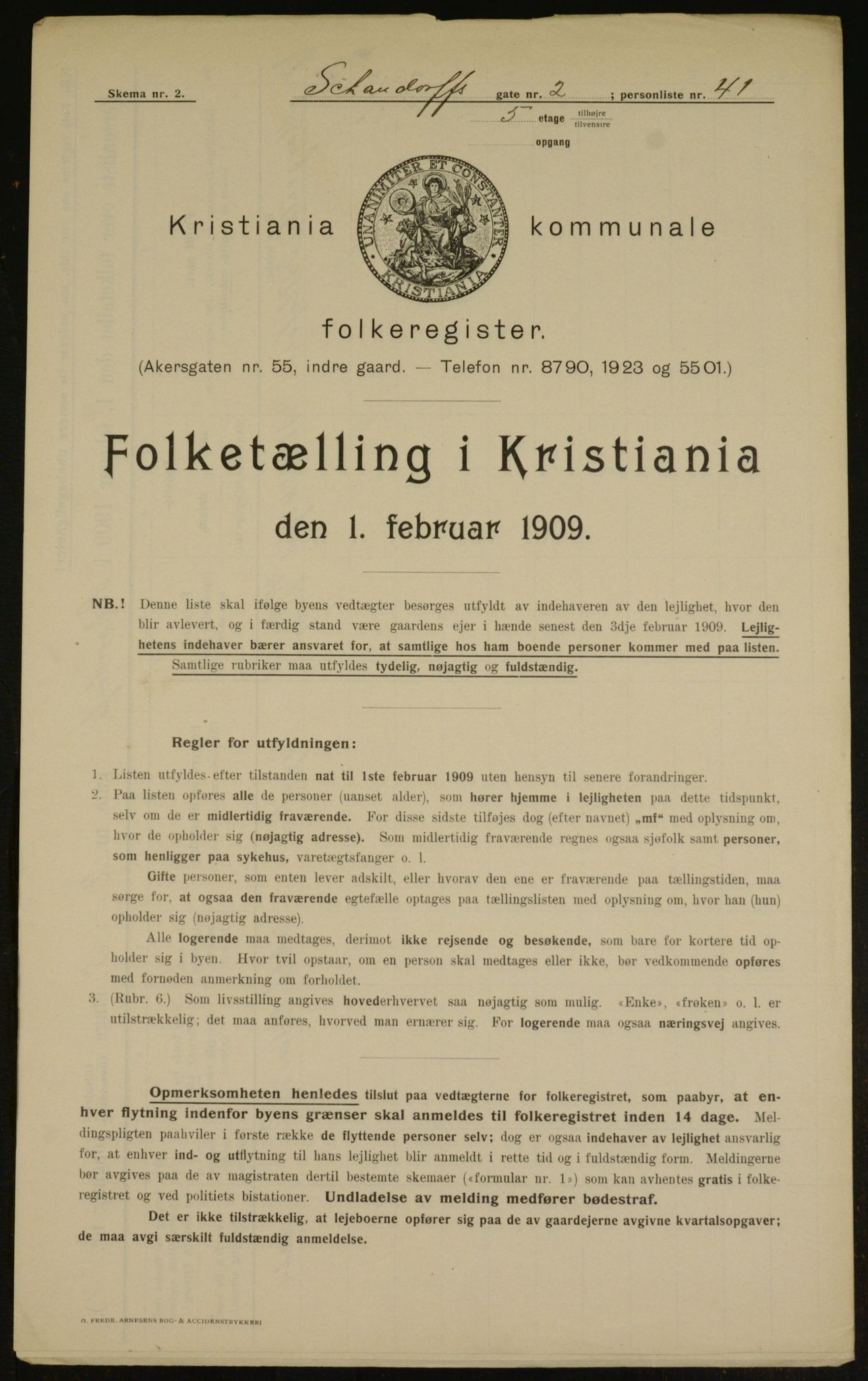 OBA, Municipal Census 1909 for Kristiania, 1909, p. 81411