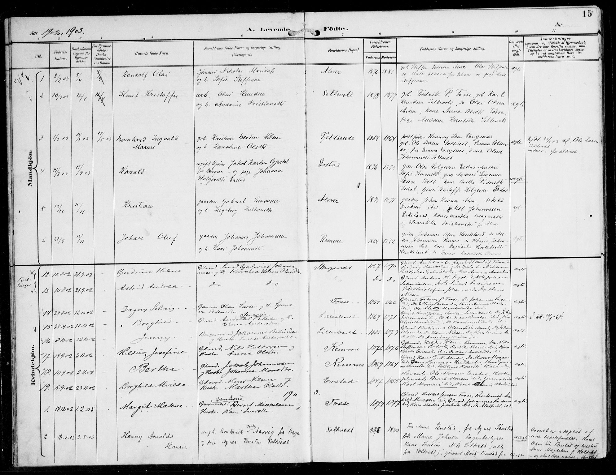 Alversund Sokneprestembete, SAB/A-73901/H/Ha/Haa/Haaa/L0003: Parish register (official) no. A 3, 1897-1926, p. 15