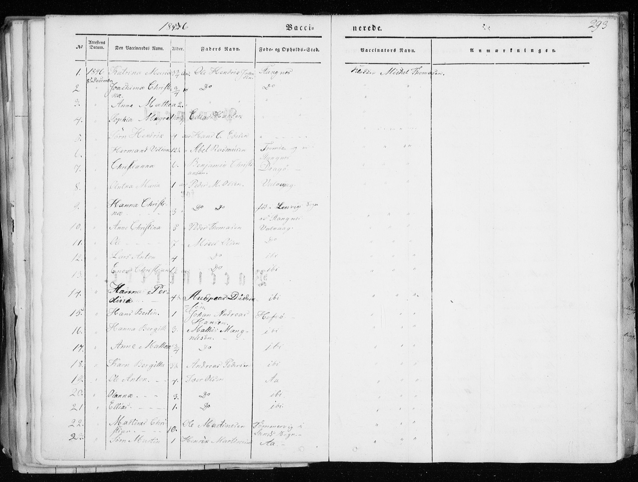 Tranøy sokneprestkontor, AV/SATØ-S-1313/I/Ia/Iaa/L0006kirke: Parish register (official) no. 6, 1844-1855, p. 293