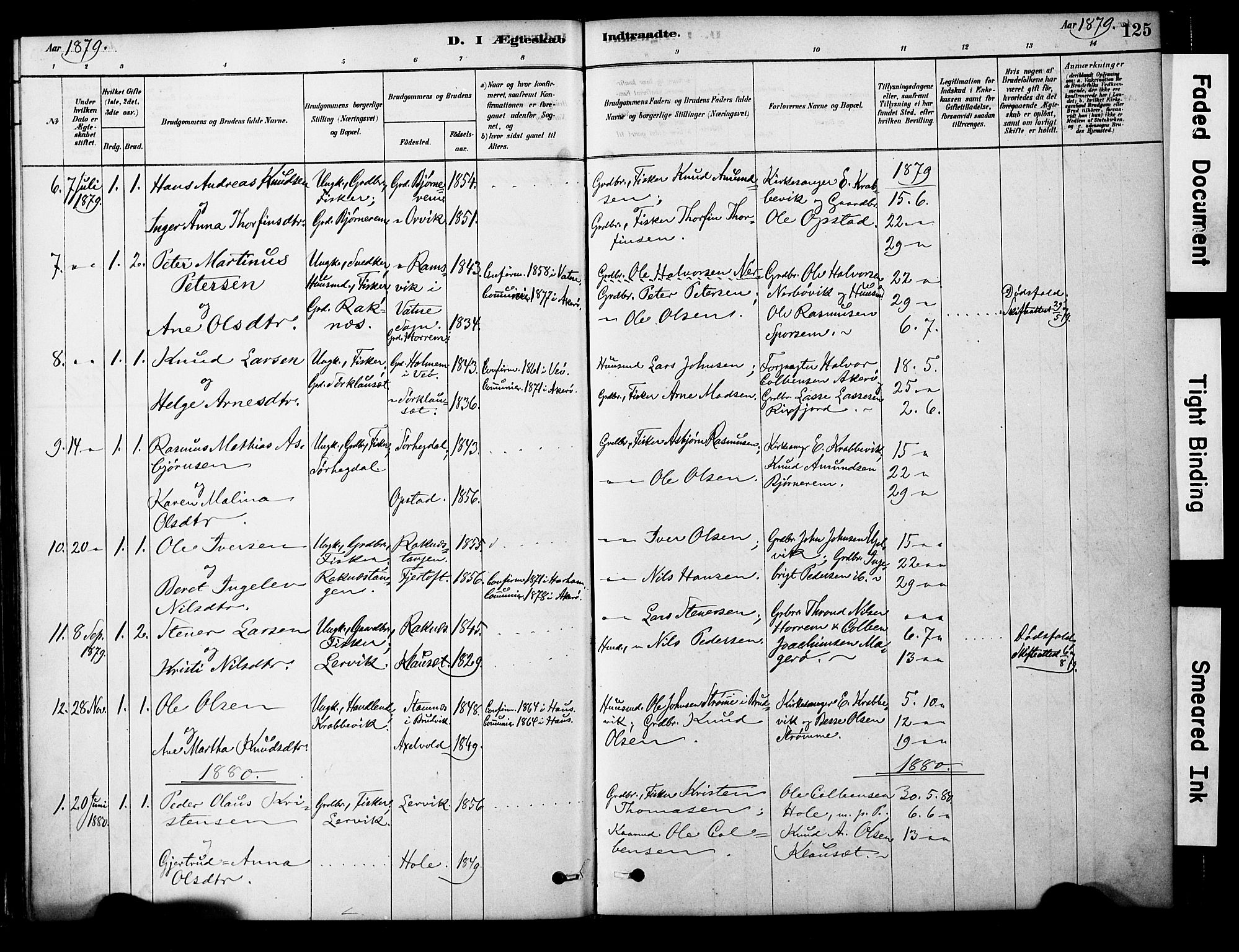 Ministerialprotokoller, klokkerbøker og fødselsregistre - Møre og Romsdal, AV/SAT-A-1454/563/L0736: Parish register (official) no. 563A01, 1878-1903, p. 125