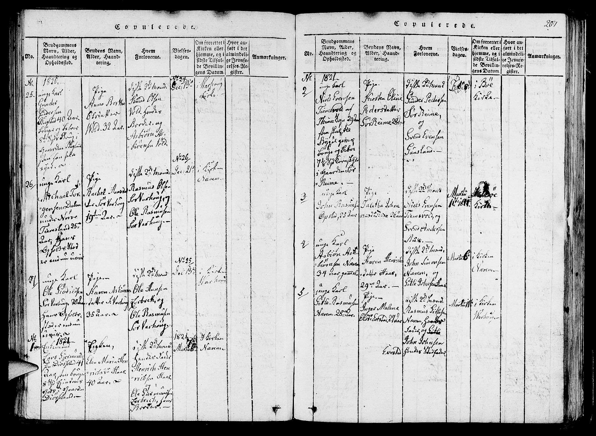 Hå sokneprestkontor, SAST/A-101801/001/30BA/L0003: Parish register (official) no. A 3, 1815-1825, p. 207