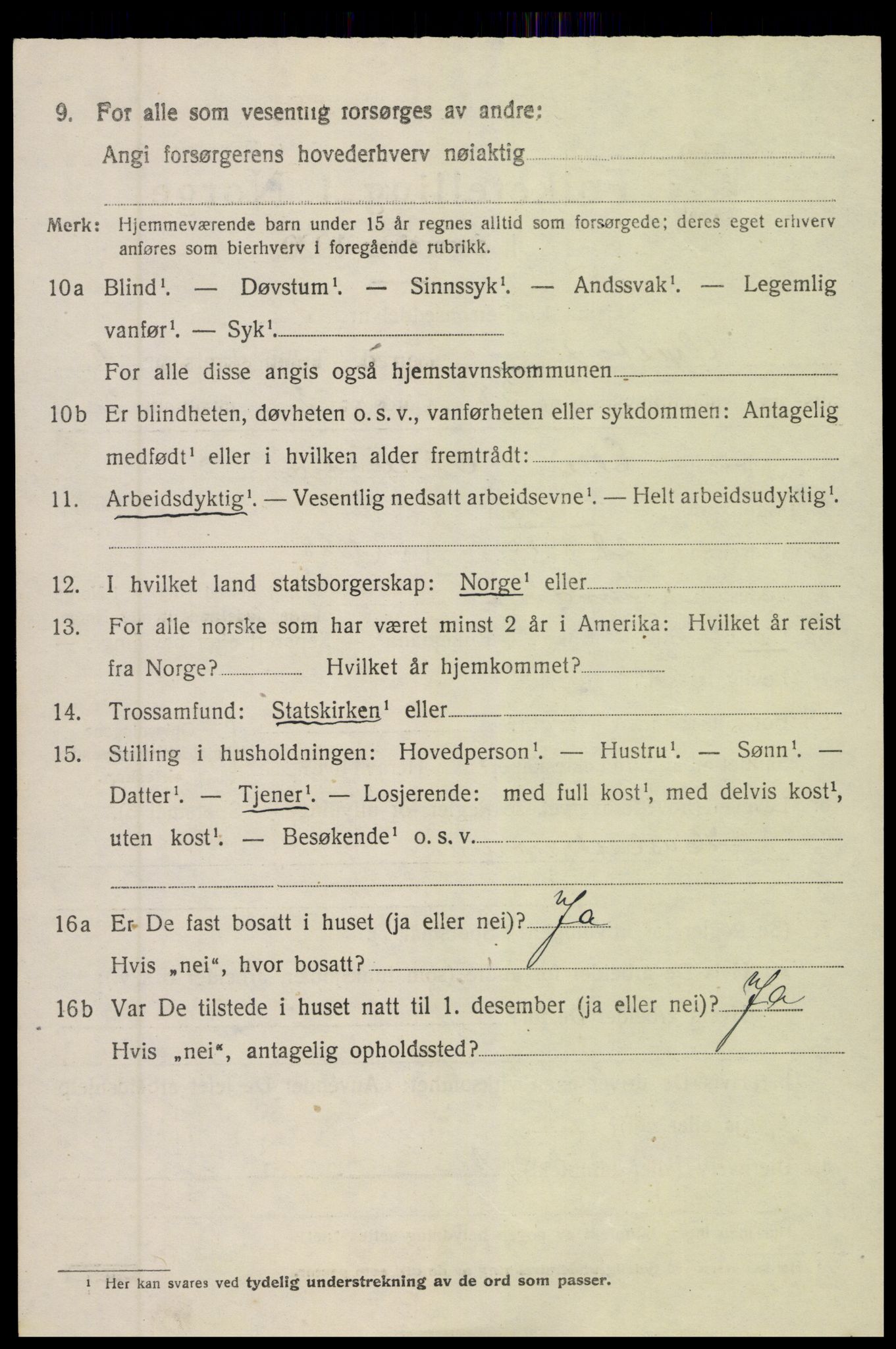 SAK, 1920 census for Øyestad, 1920, p. 2237