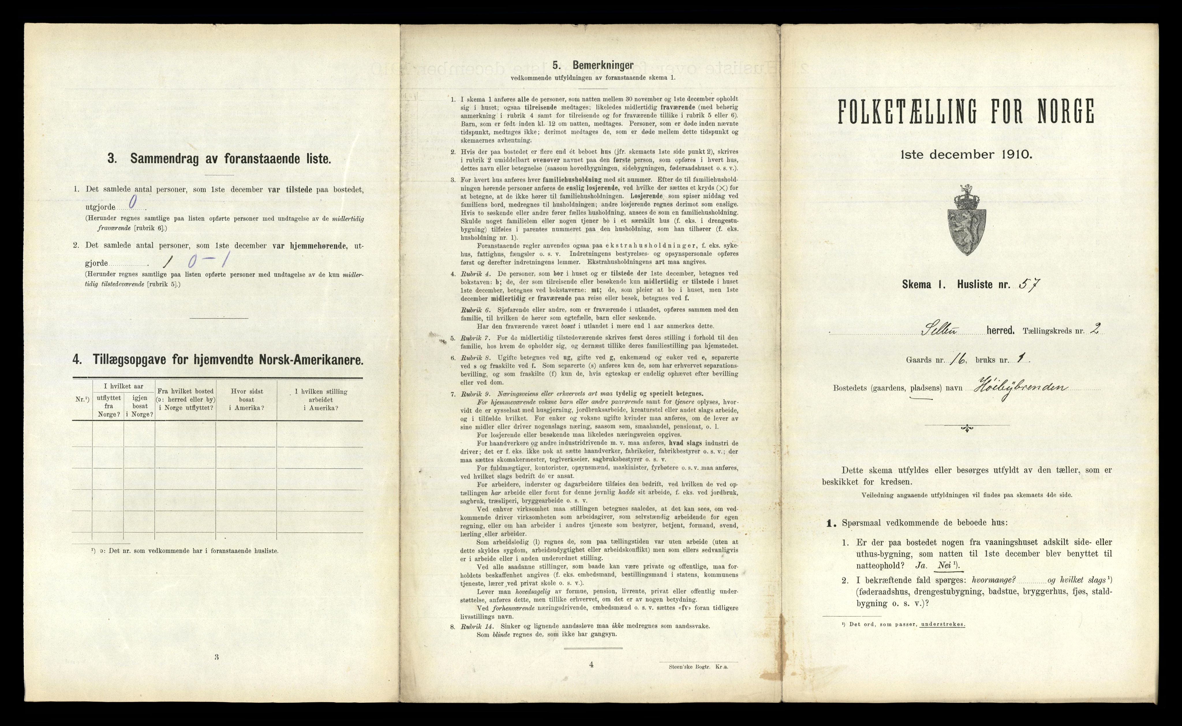 RA, 1910 census for Selbu, 1910, p. 200