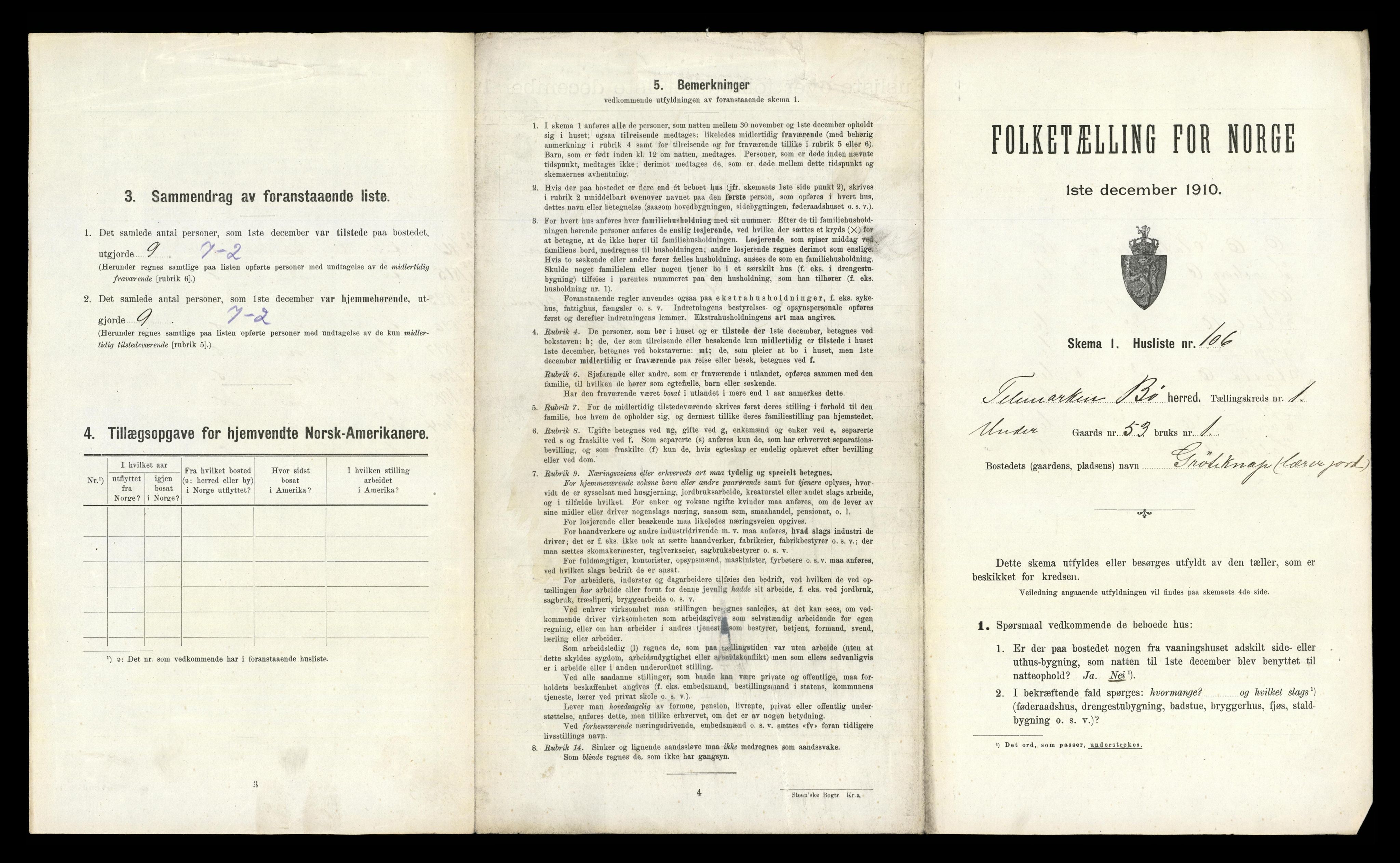 RA, 1910 census for Bø, 1910, p. 251