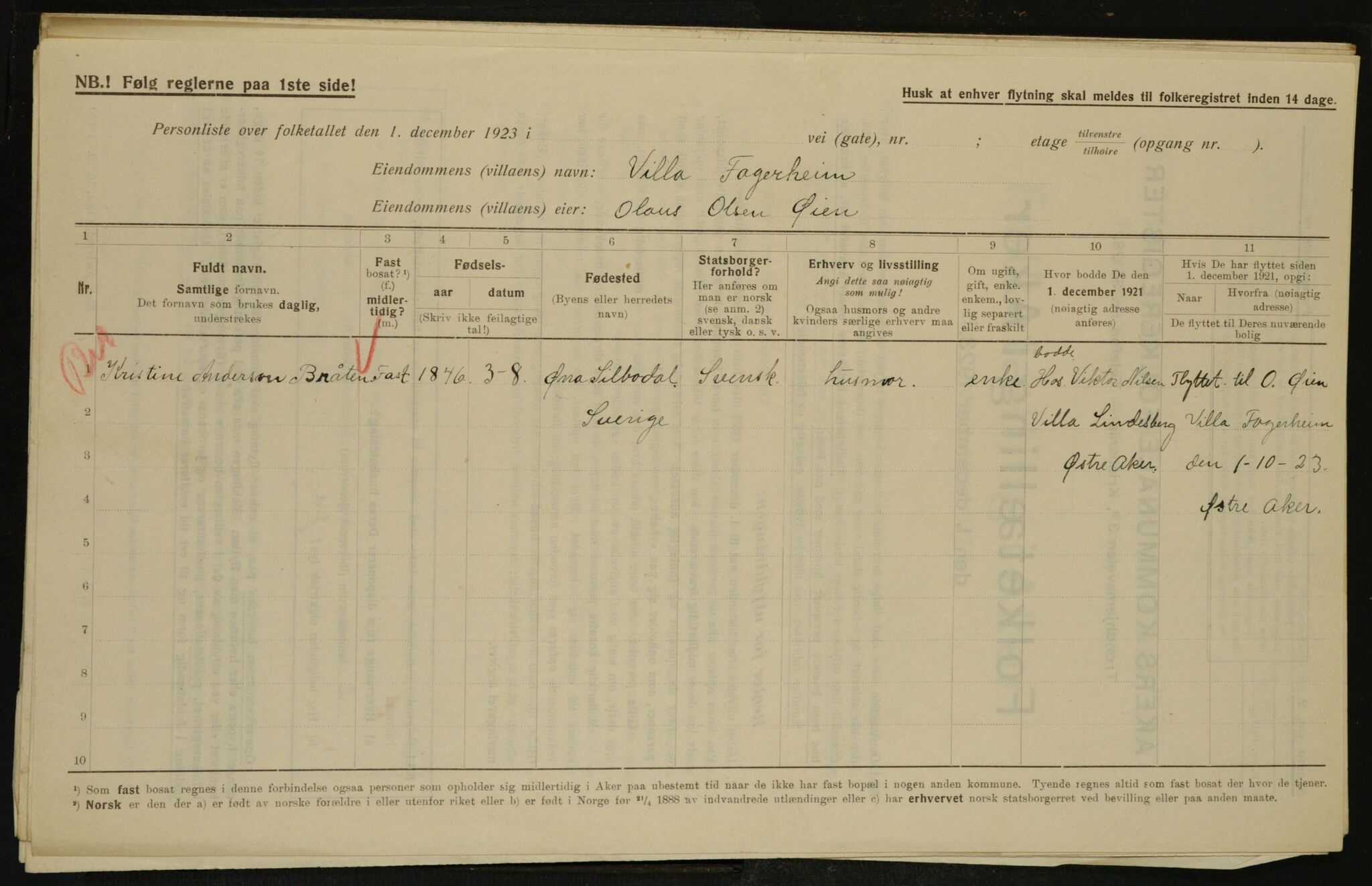 , Municipal Census 1923 for Aker, 1923, p. 35208