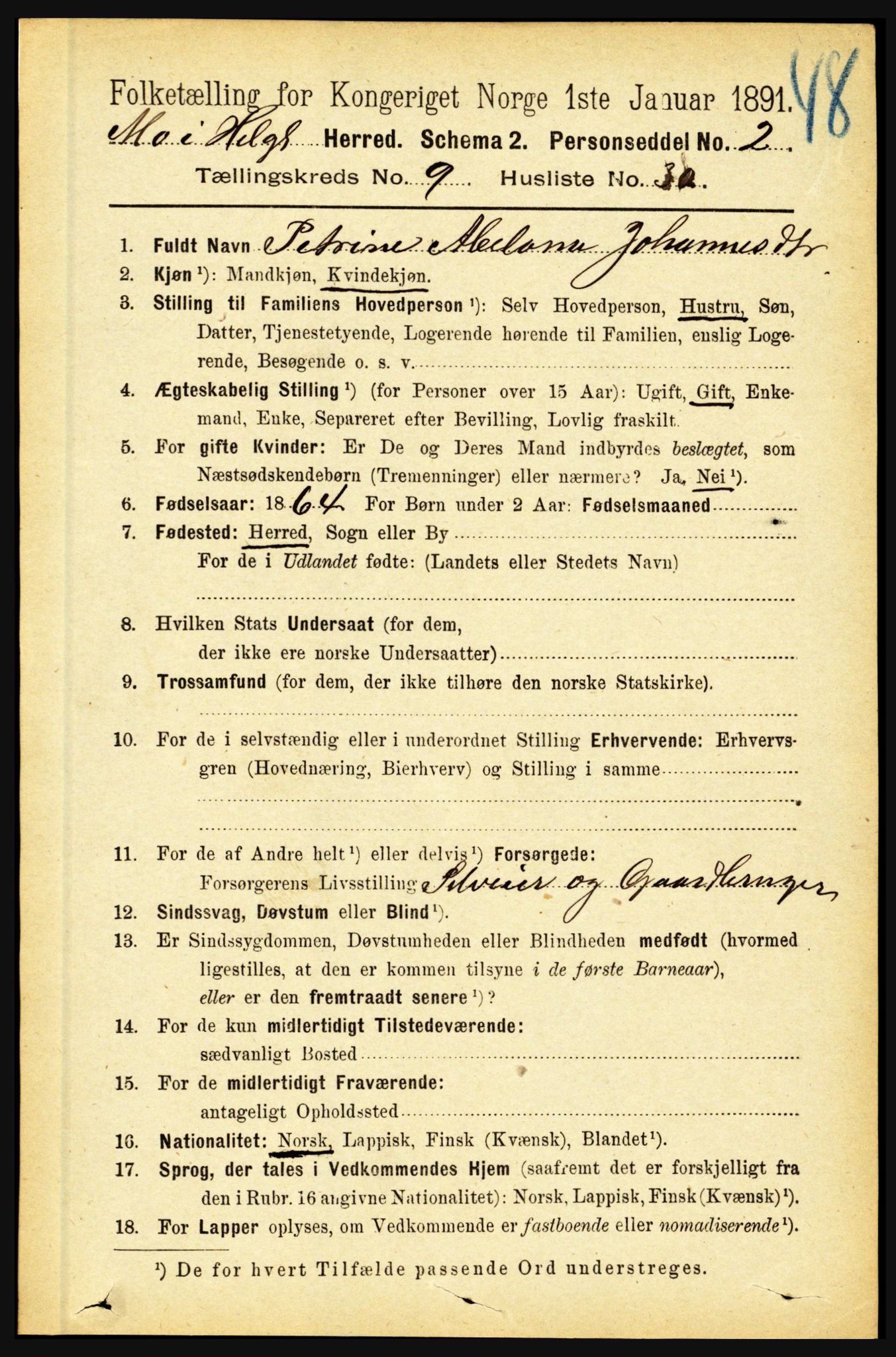 RA, 1891 census for 1833 Mo, 1891, p. 3818