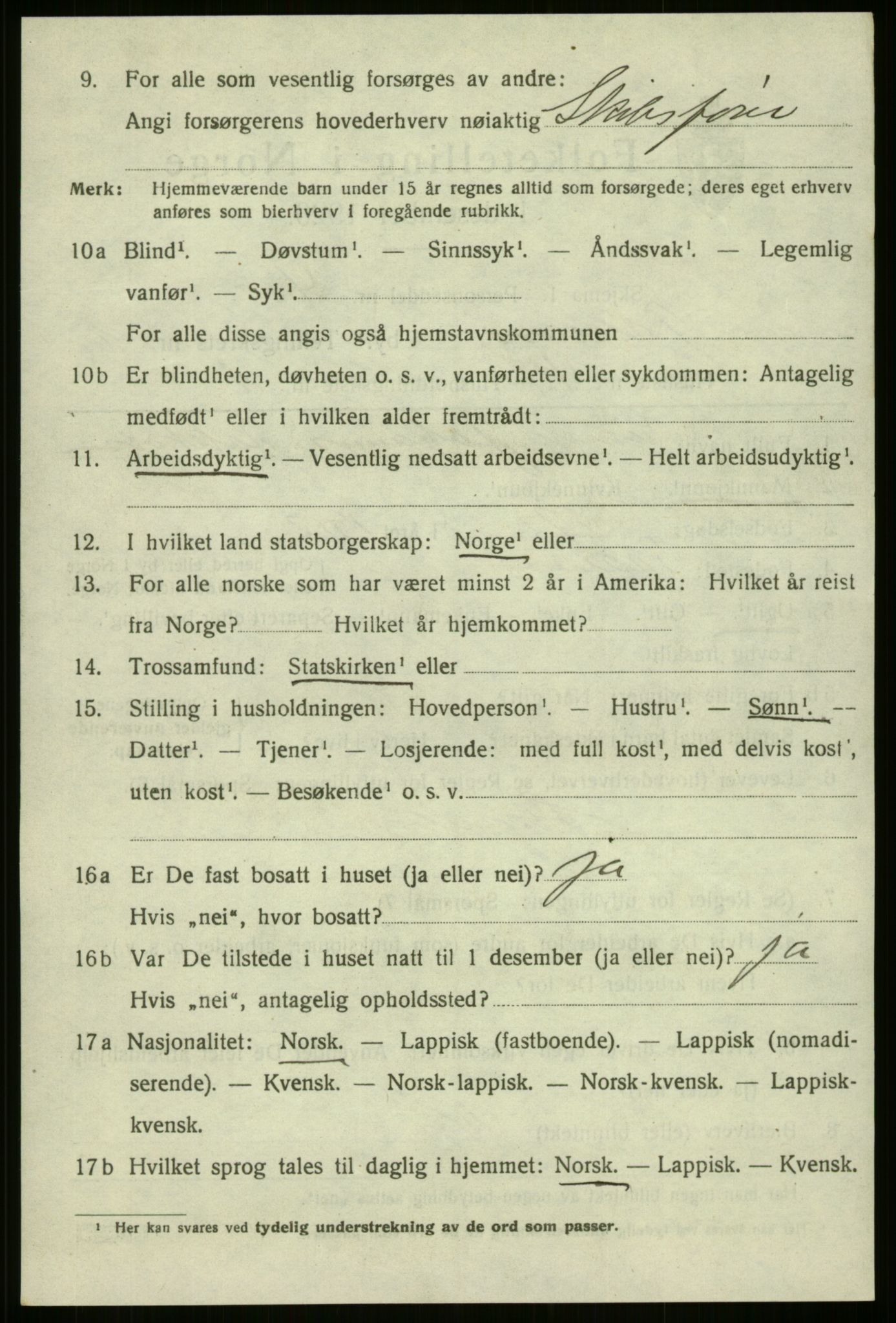 SATØ, 1920 census for Tromsø, 1920, p. 7752