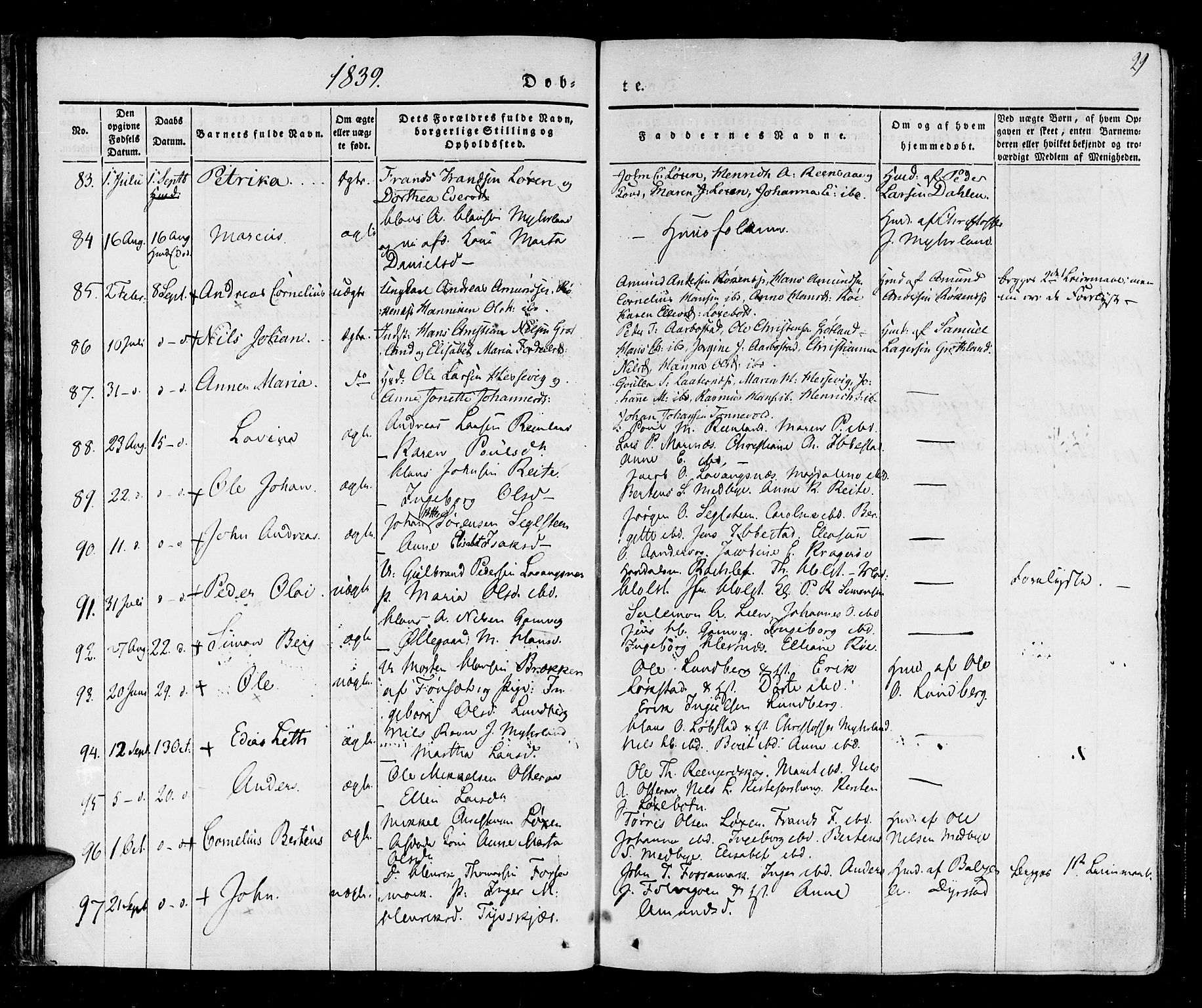 Ibestad sokneprestembete, SATØ/S-0077/H/Ha/Haa/L0006kirke: Parish register (official) no. 6, 1837-1850, p. 29