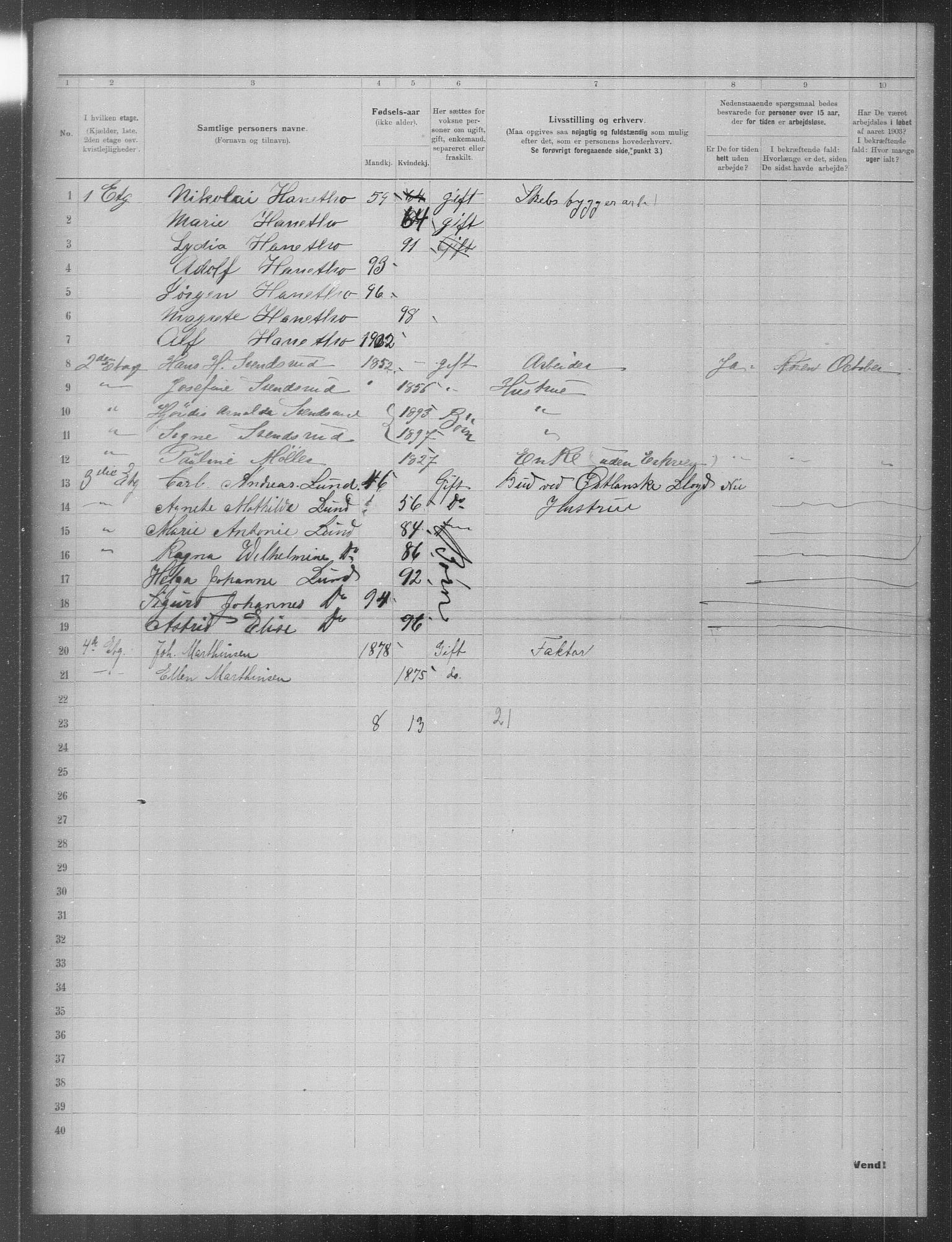 OBA, Municipal Census 1903 for Kristiania, 1903, p. 19002