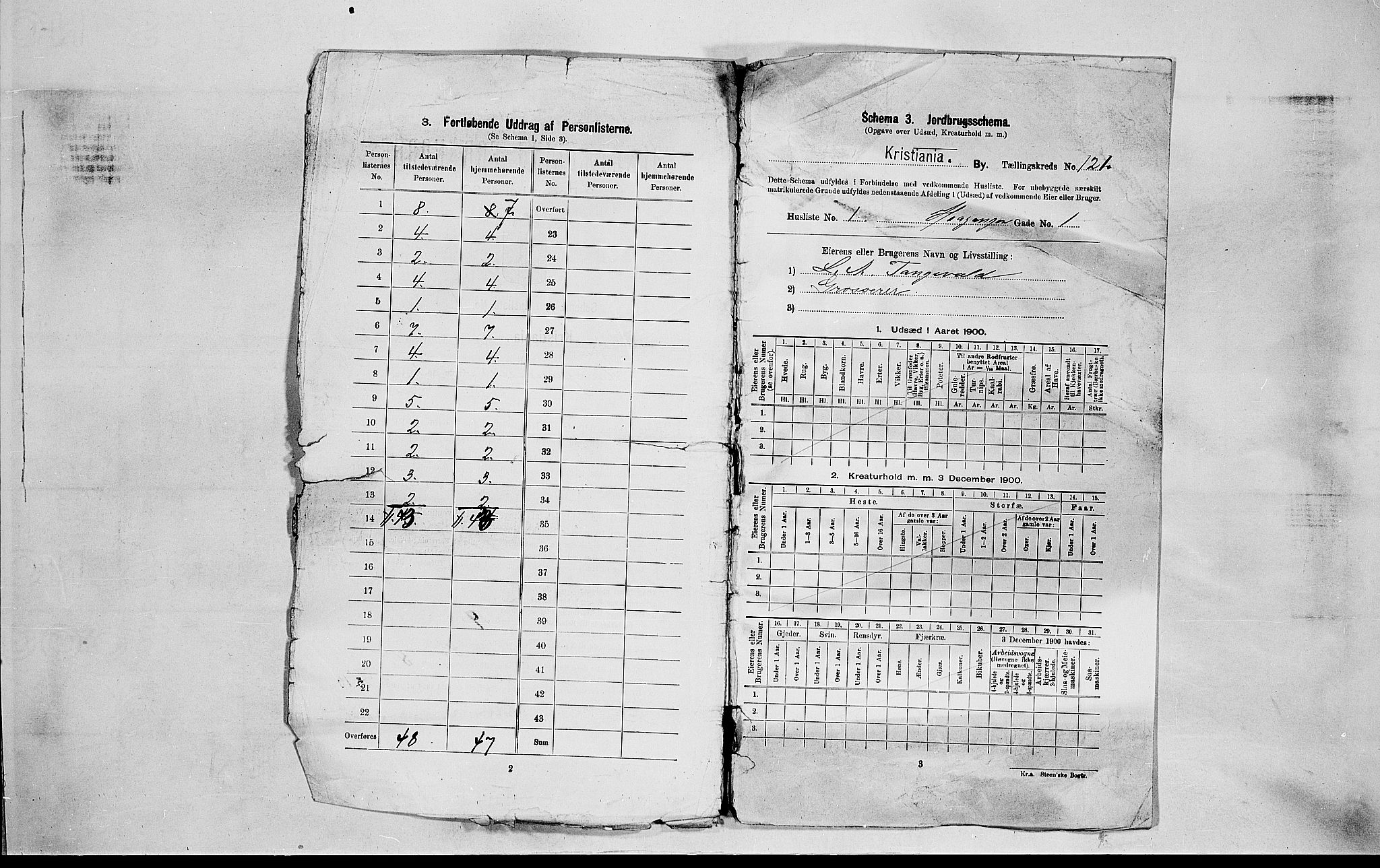 SAO, 1900 census for Kristiania, 1900, p. 31588