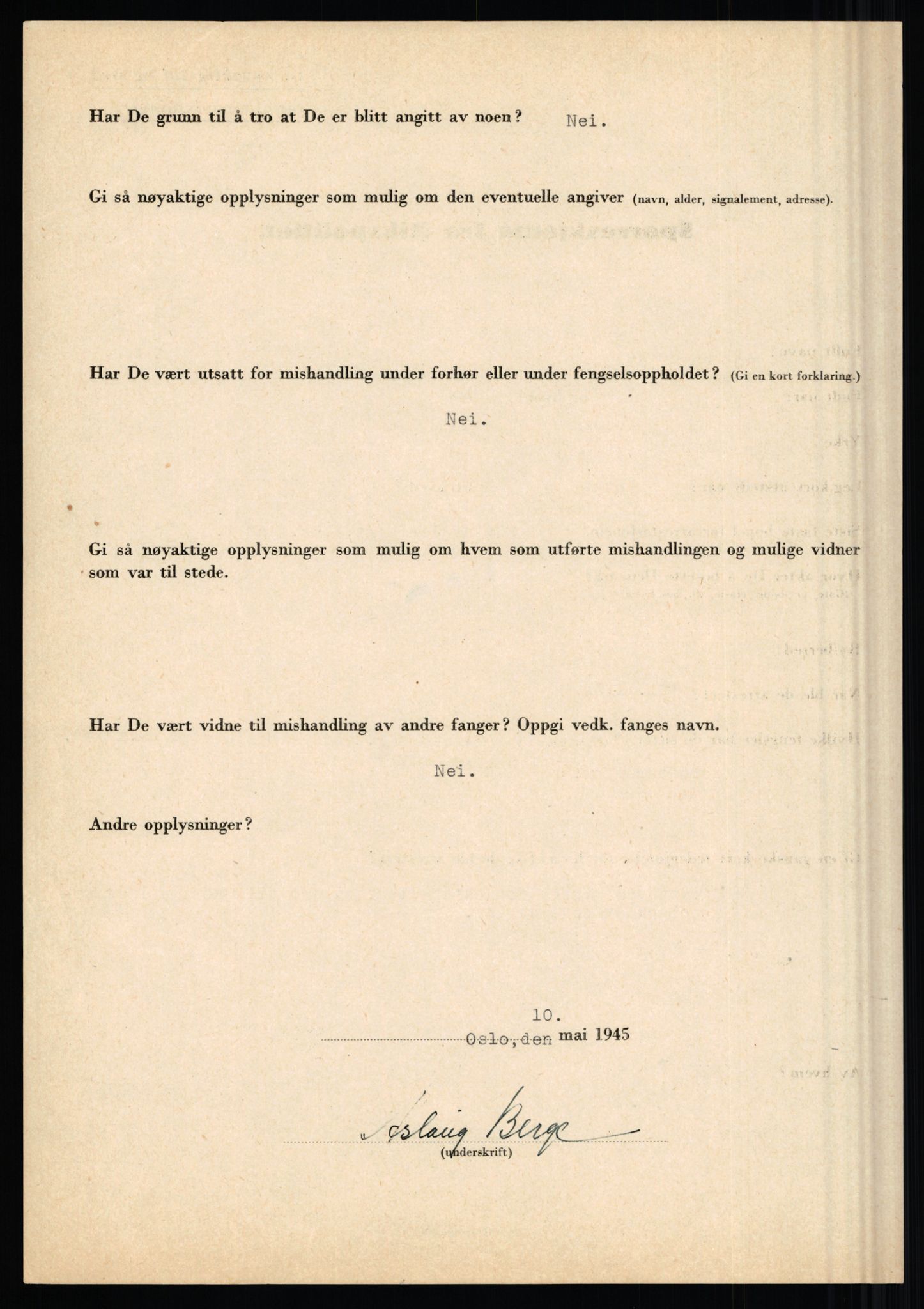 Rikspolitisjefen, AV/RA-S-1560/L/L0002: Berg, Alf - Bråthen, Thorleif, 1940-1945, p. 142