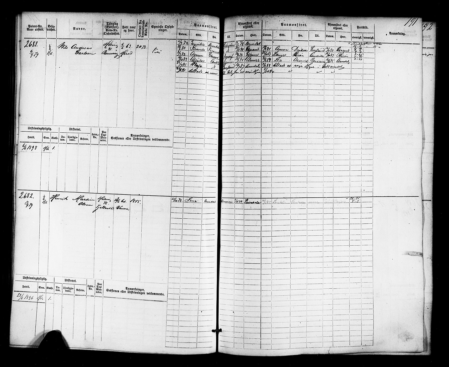 Farsund mønstringskrets, AV/SAK-2031-0017/F/Fb/L0018: Hovedrulle nr 2301-3066, Z-10, 1875-1914, p. 196