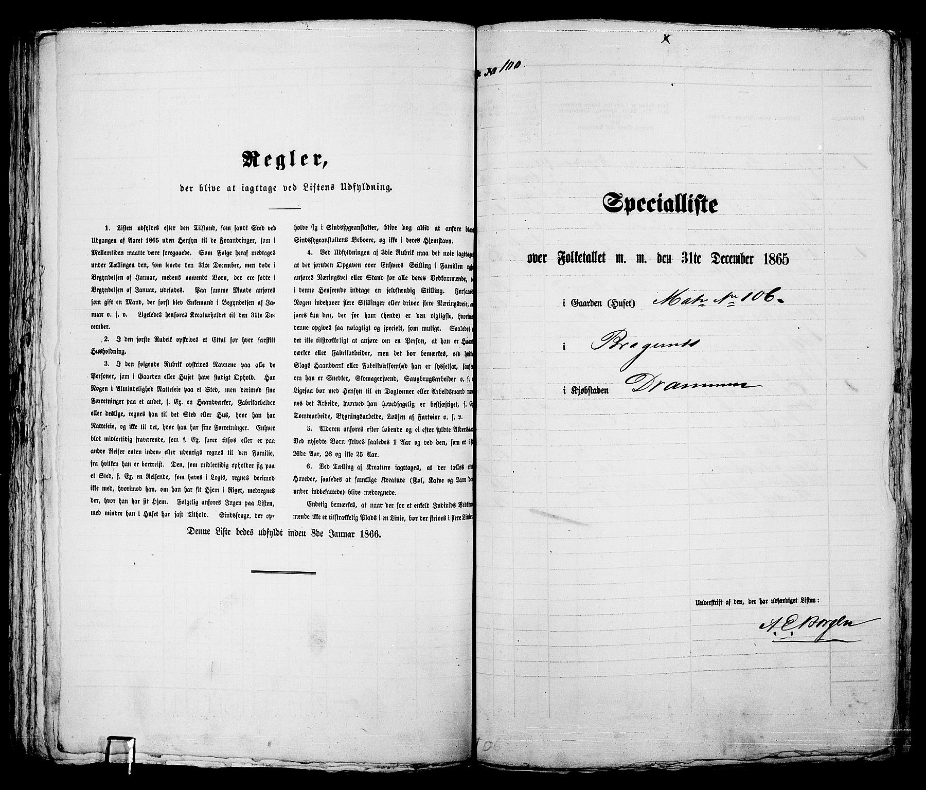 RA, 1865 census for Bragernes in Drammen, 1865, p. 219