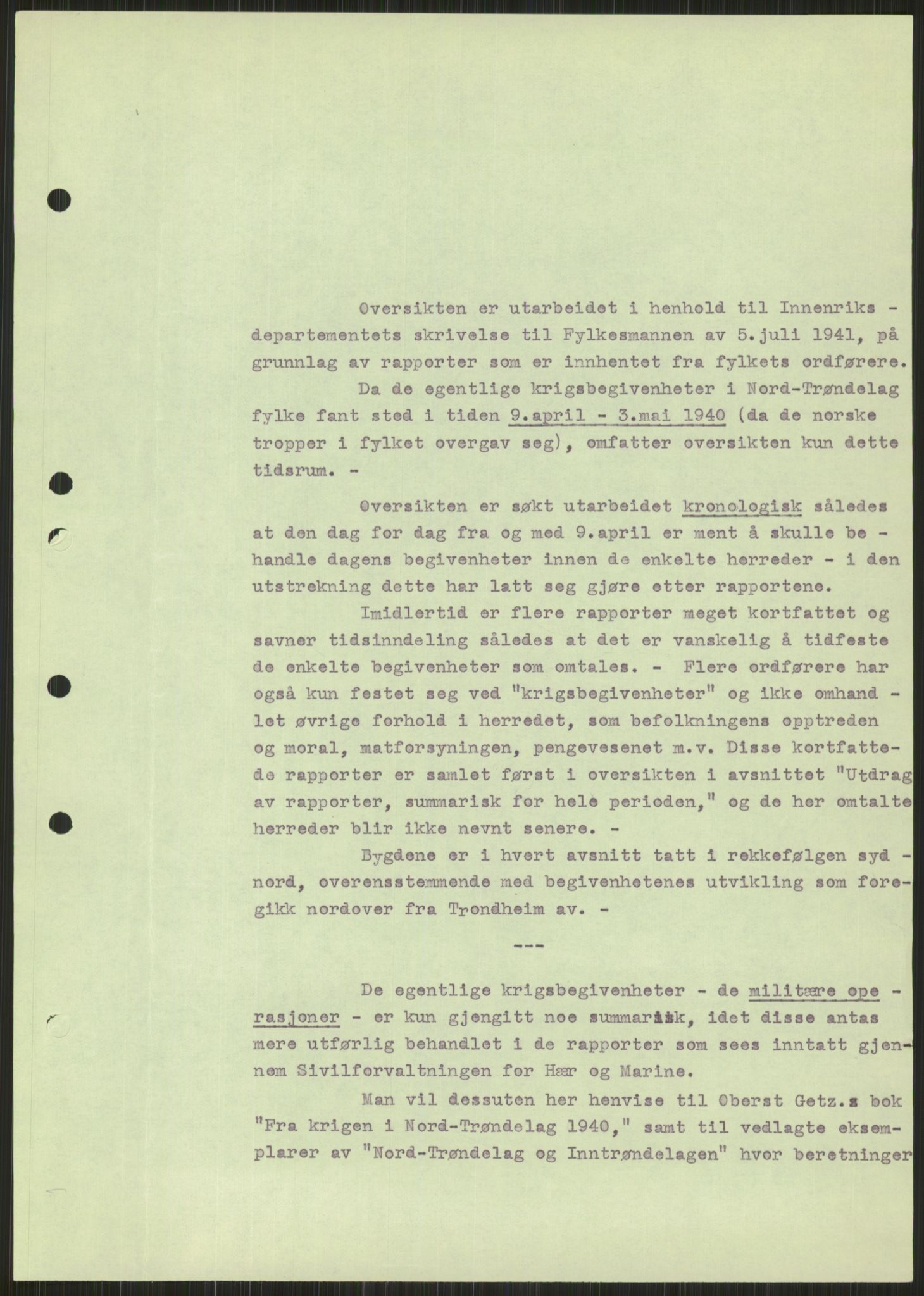 Forsvaret, Forsvarets krigshistoriske avdeling, AV/RA-RAFA-2017/Y/Ya/L0016: II-C-11-31 - Fylkesmenn.  Rapporter om krigsbegivenhetene 1940., 1940, p. 358