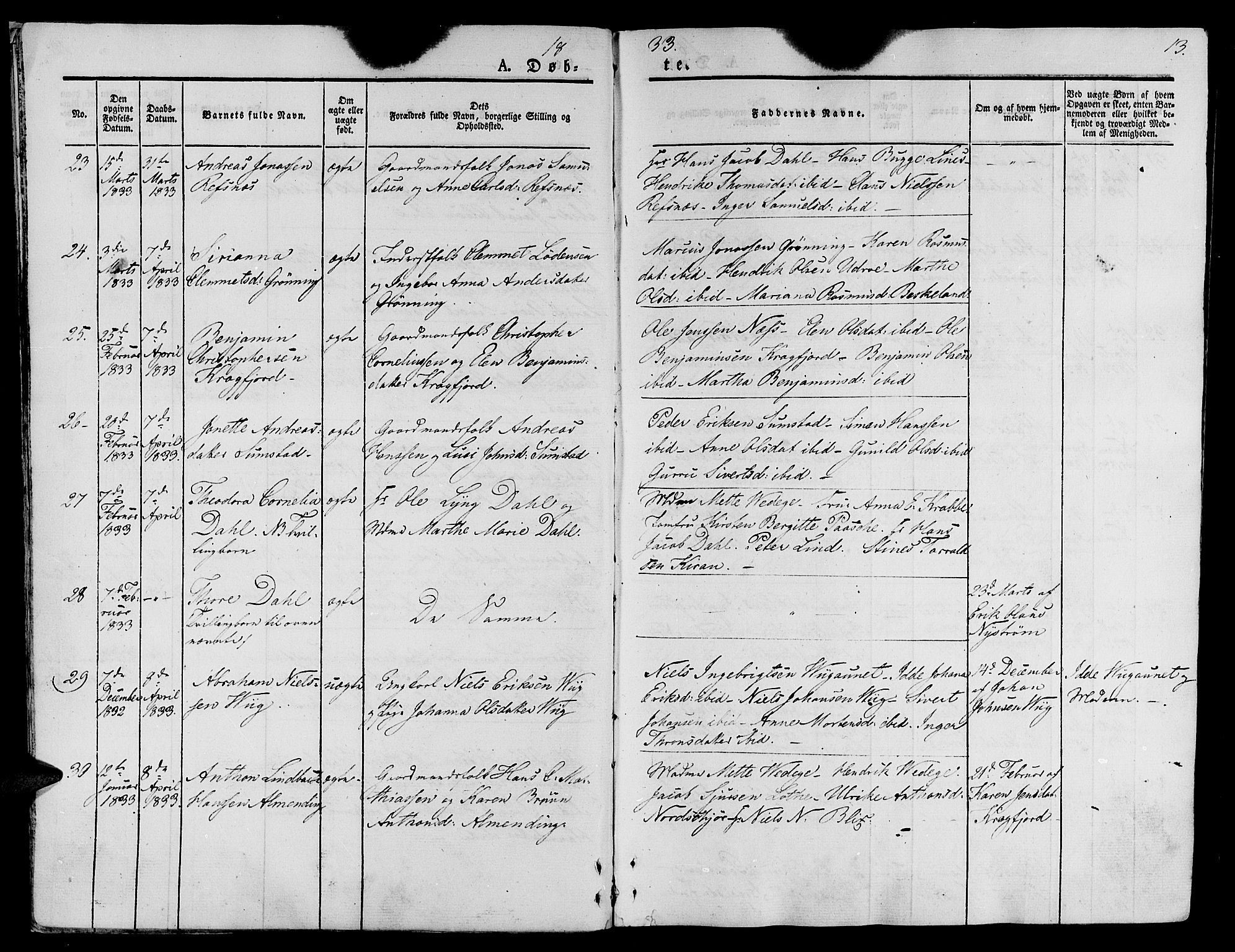 Ministerialprotokoller, klokkerbøker og fødselsregistre - Sør-Trøndelag, AV/SAT-A-1456/657/L0703: Parish register (official) no. 657A04, 1831-1846, p. 13