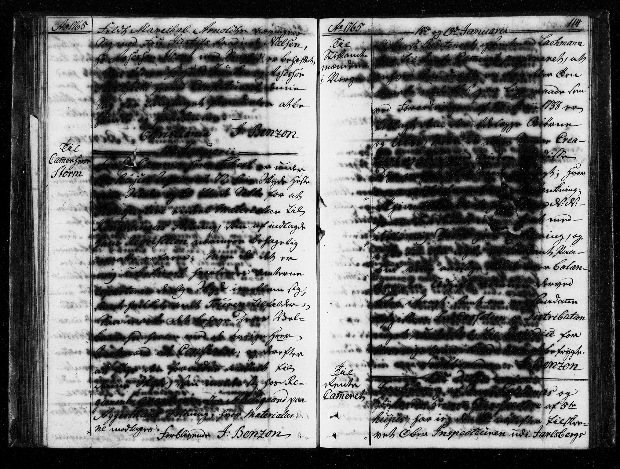 Stattholderembetet 1572-1771, AV/RA-EA-2870/Bf/L0004: Stattholderprotokoll (allmenn kopibok), 1764-1765, p. 113b-114a