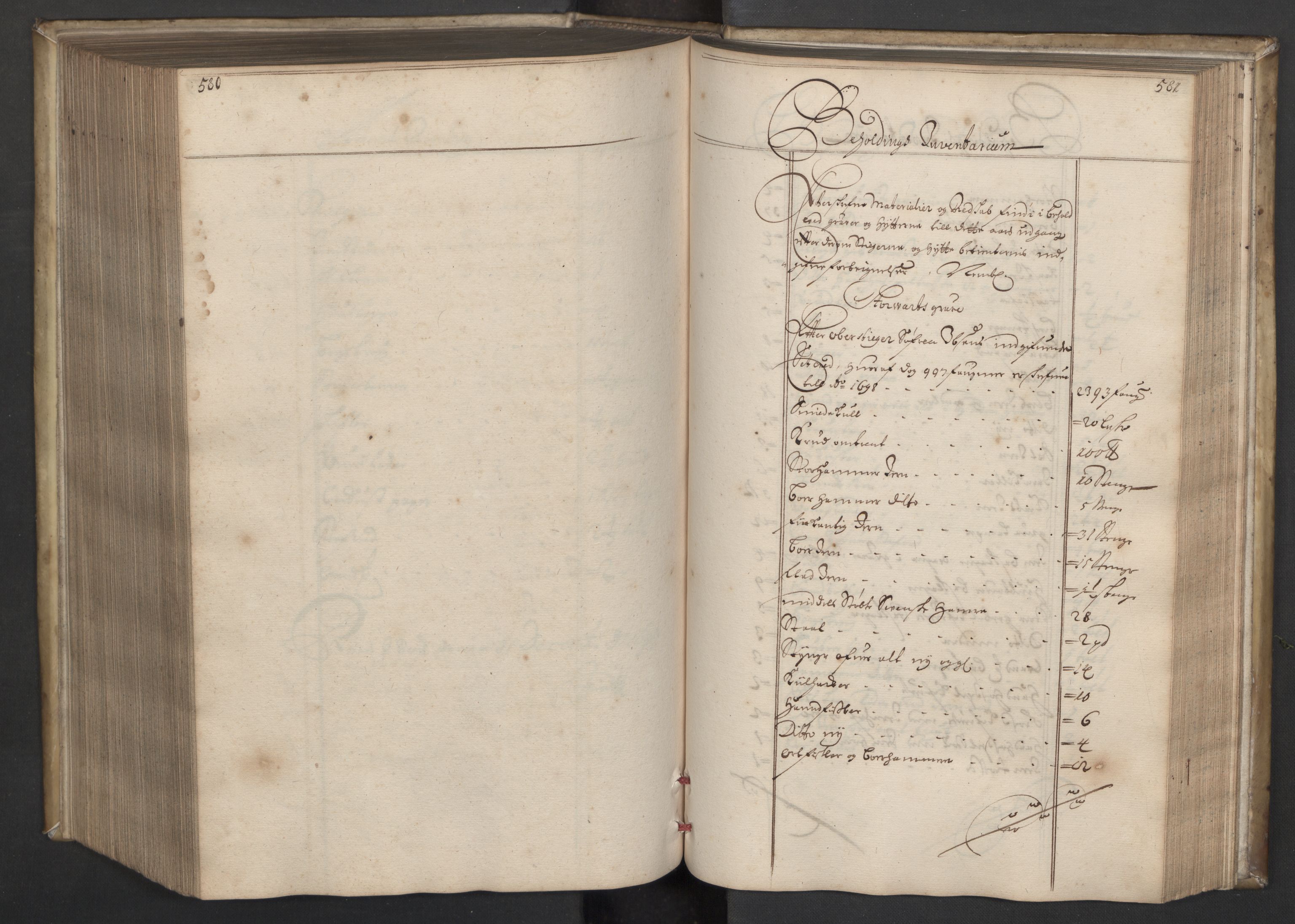 Røros kobberverk, AV/SAT-PA-0211/1/08/L0016: 8.1.15 Bergregnskap, 1697, p. 580-581