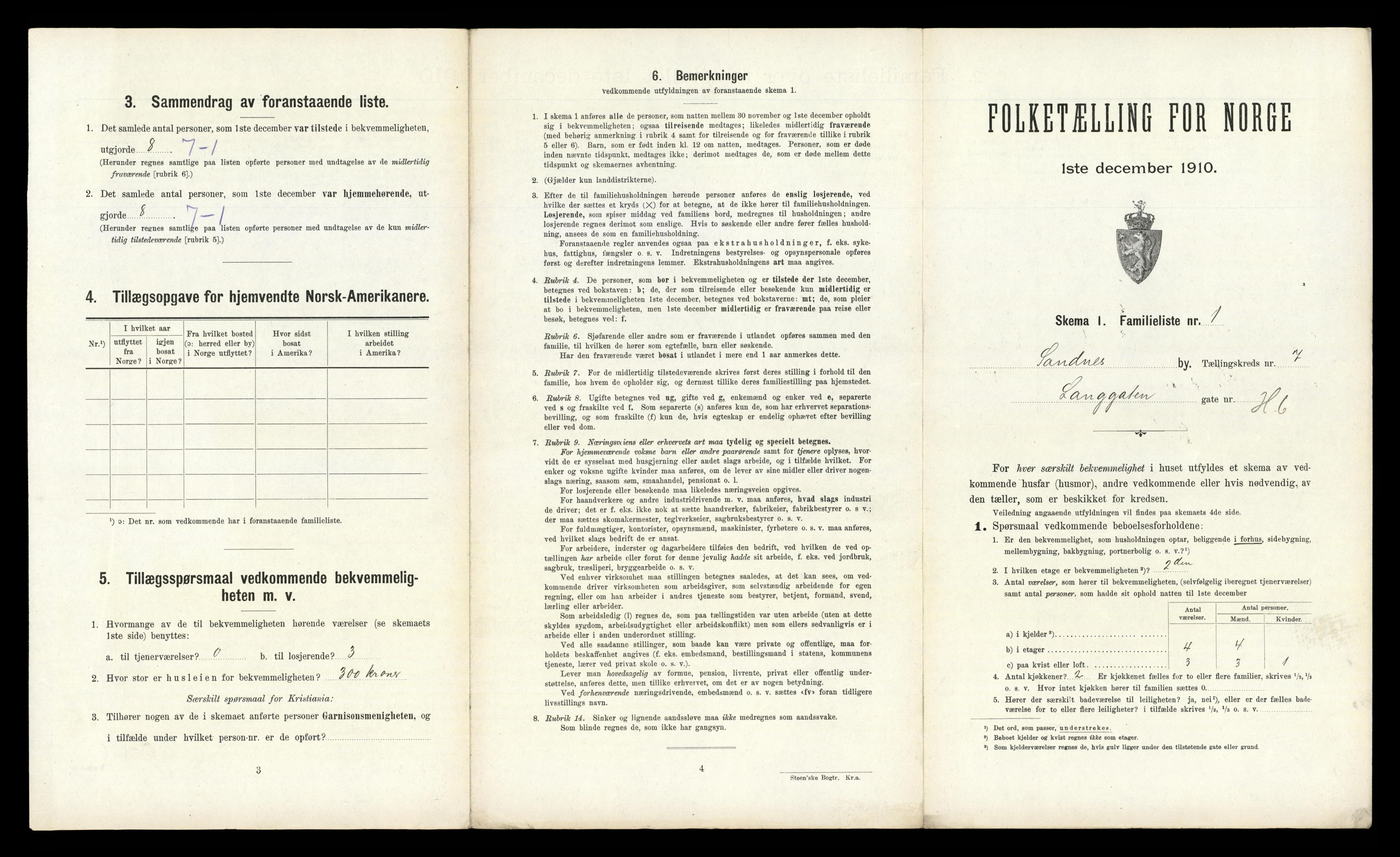 RA, 1910 census for Sandnes, 1910, p. 796