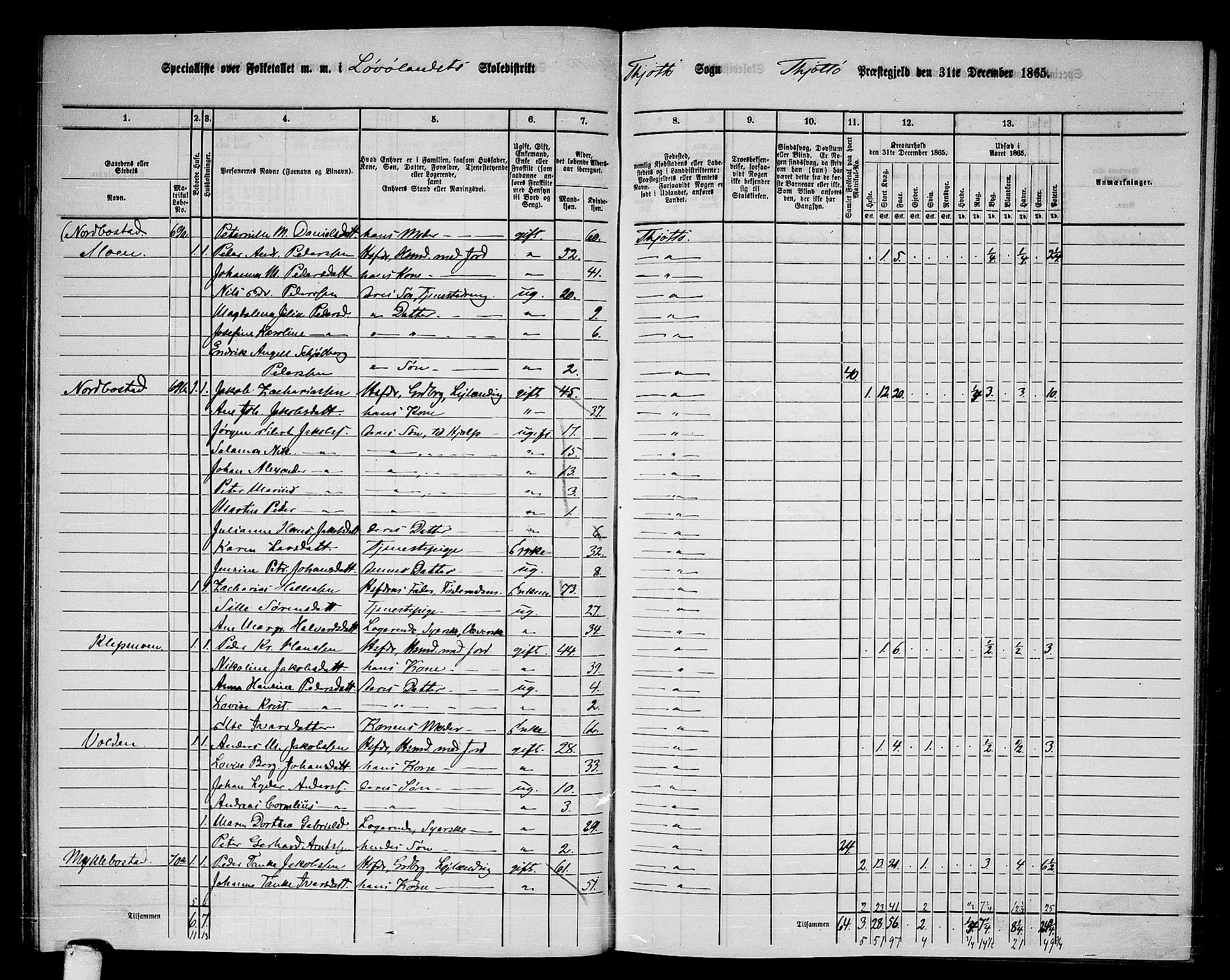 RA, 1865 census for Tjøtta, 1865, p. 45