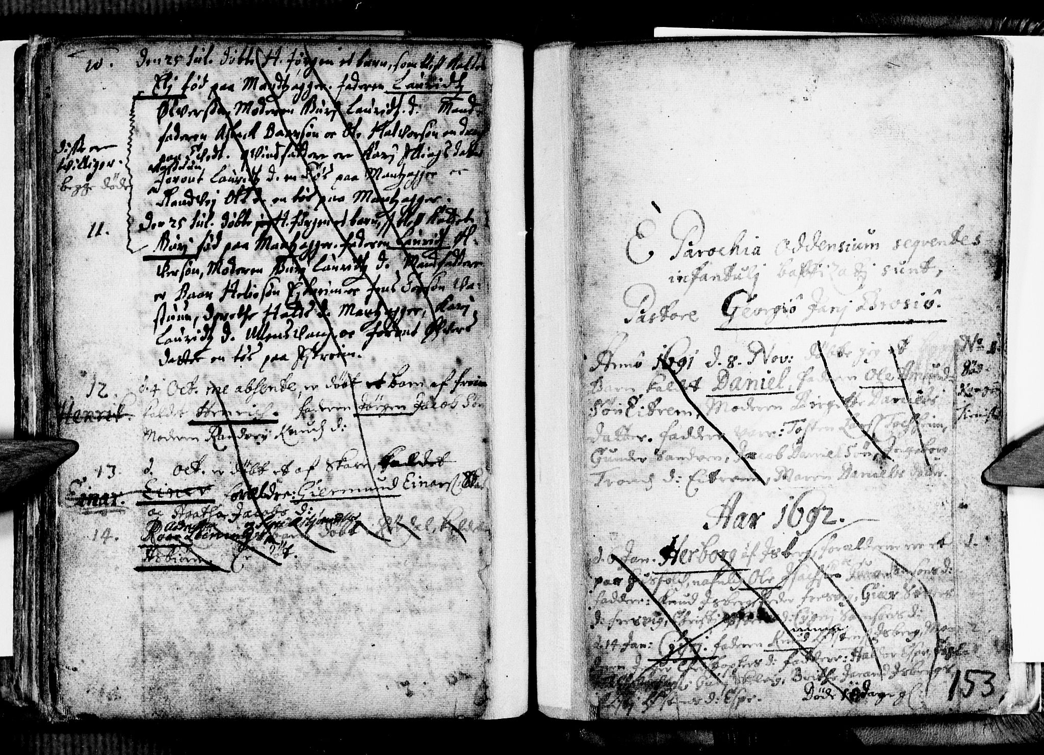 Ullensvang sokneprestembete, SAB/A-78701/H/Haa: Parish register (official) no. A 1 /3, 1676-1719, p. 153