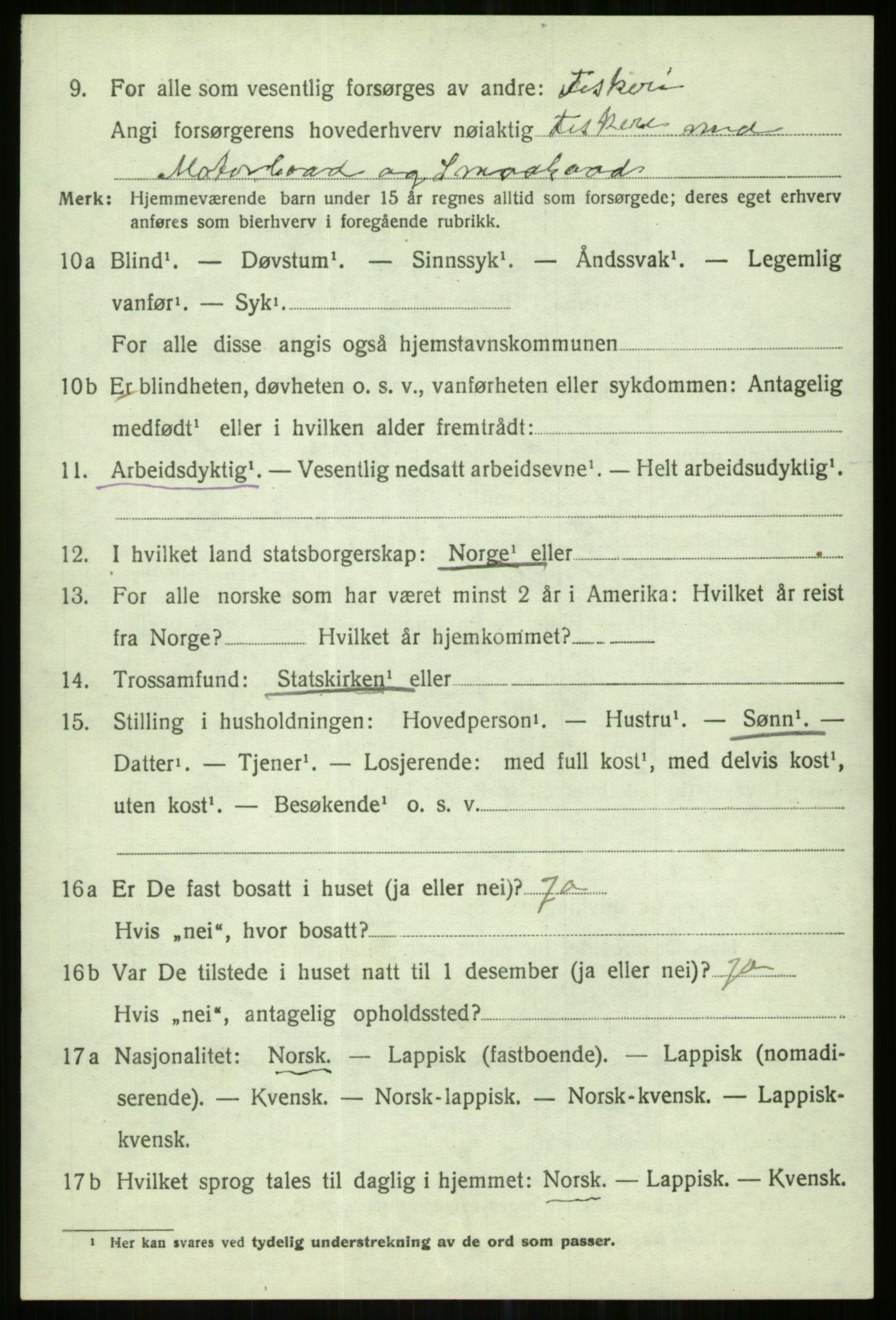 SATØ, 1920 census for Karlsøy, 1920, p. 3991