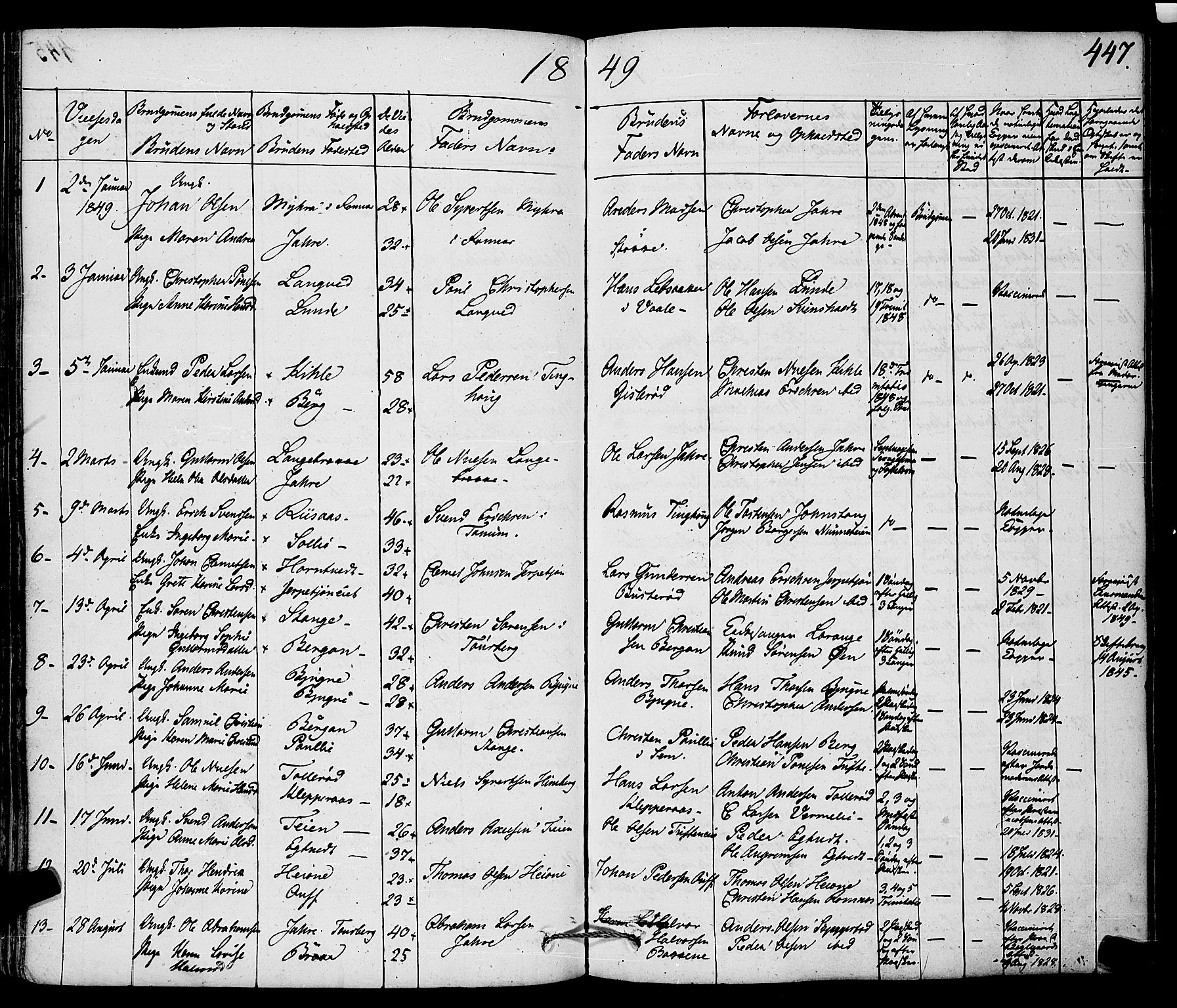 Ramnes kirkebøker, AV/SAKO-A-314/F/Fa/L0005: Parish register (official) no. I 5, 1841-1861, p. 446-447