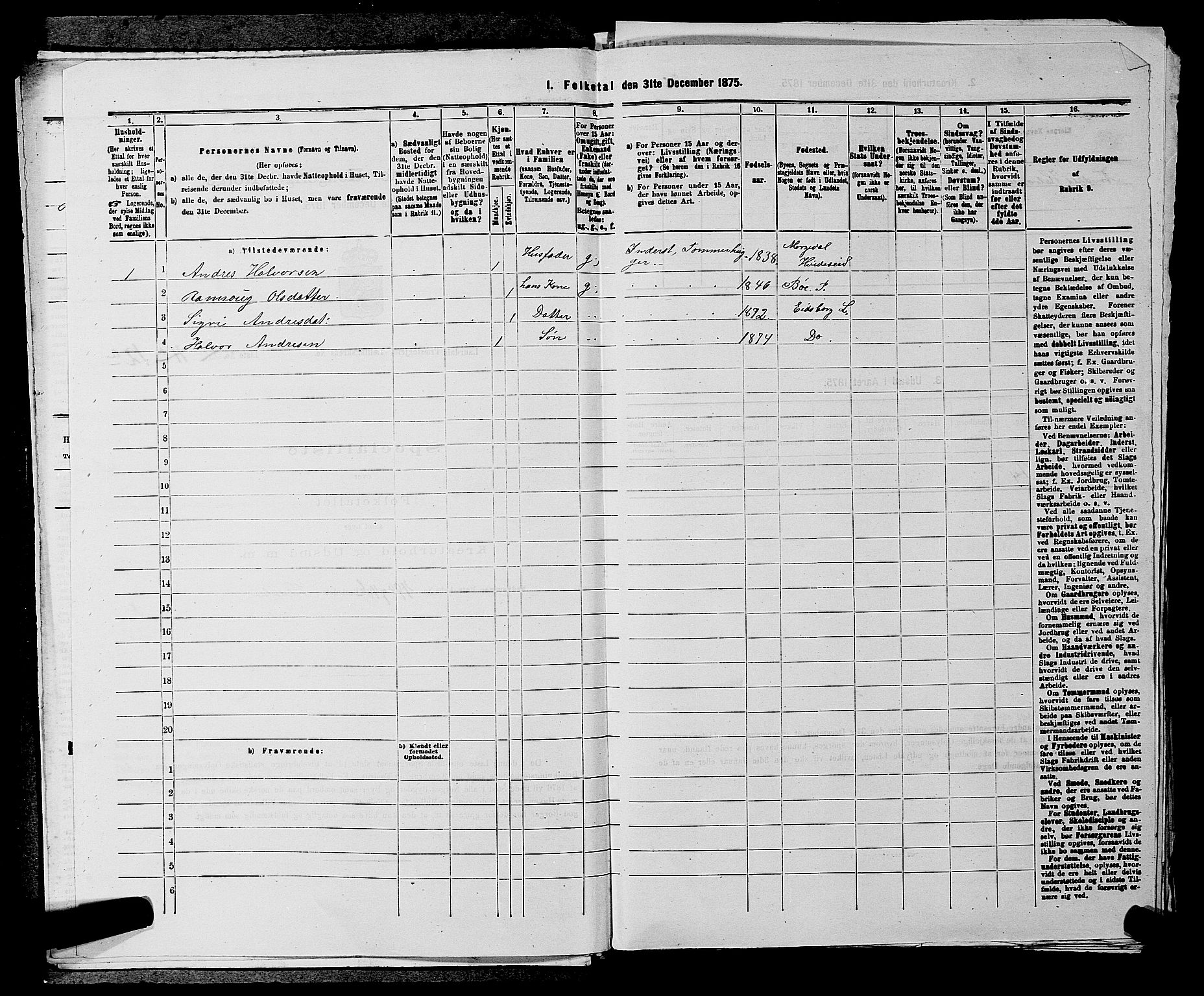 SAKO, 1875 census for 0833P Lårdal, 1875, p. 357