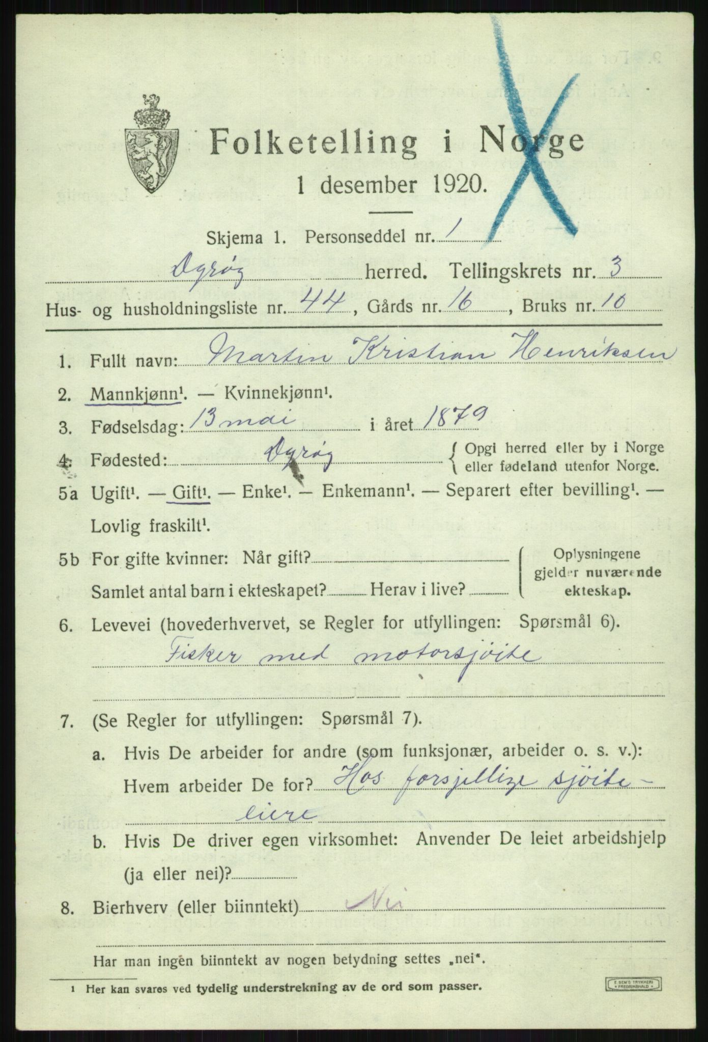 SATØ, 1920 census for Dyrøy, 1920, p. 2177