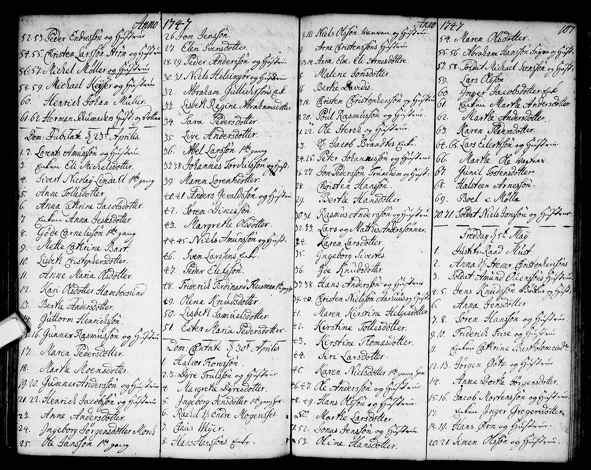 Strømsø kirkebøker, AV/SAKO-A-246/F/Fa/L0006: Parish register (official) no. I 6, 1740-1747, p. 107