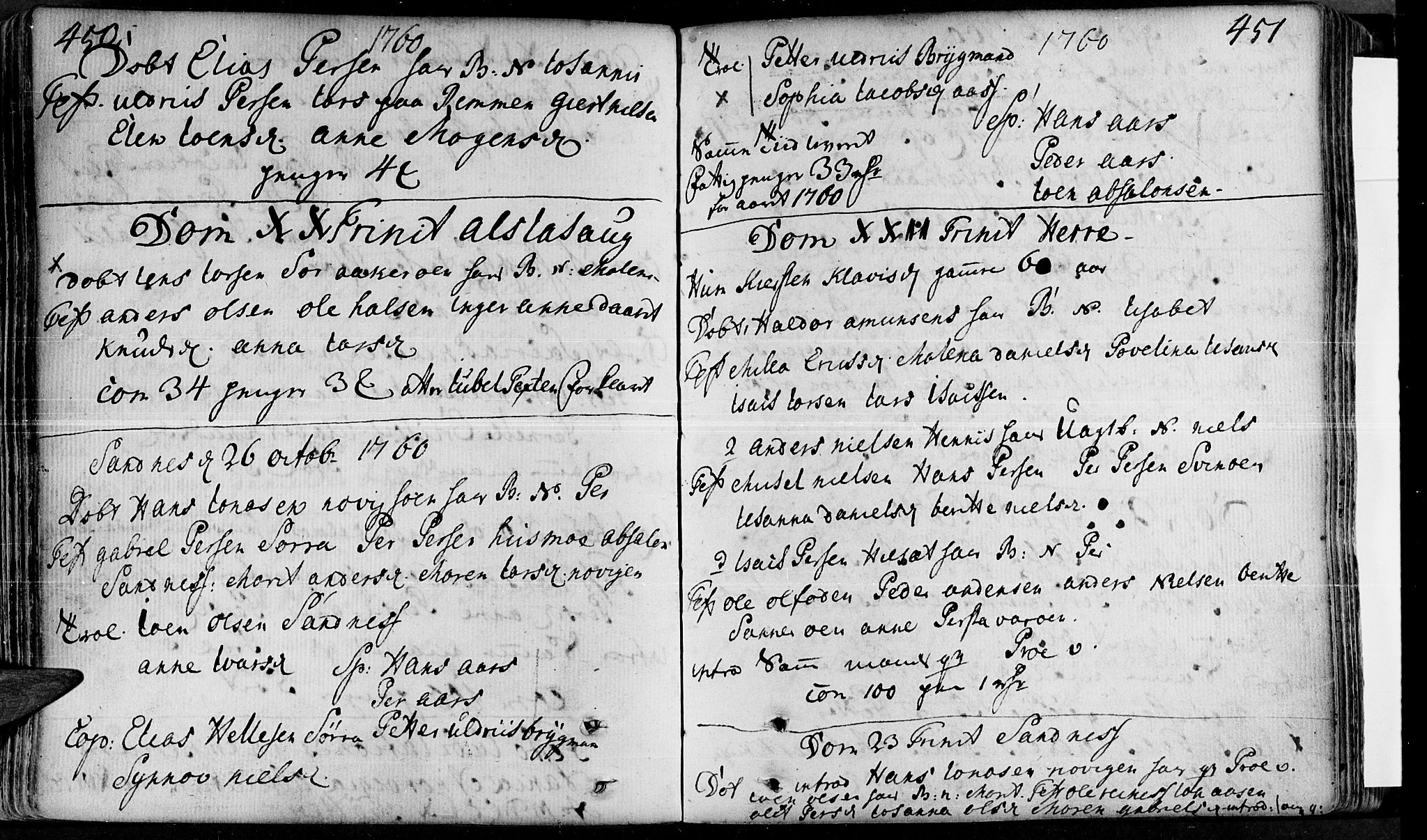 Ministerialprotokoller, klokkerbøker og fødselsregistre - Nordland, SAT/A-1459/830/L0434: Parish register (official) no. 830A03, 1737-1767, p. 450-451