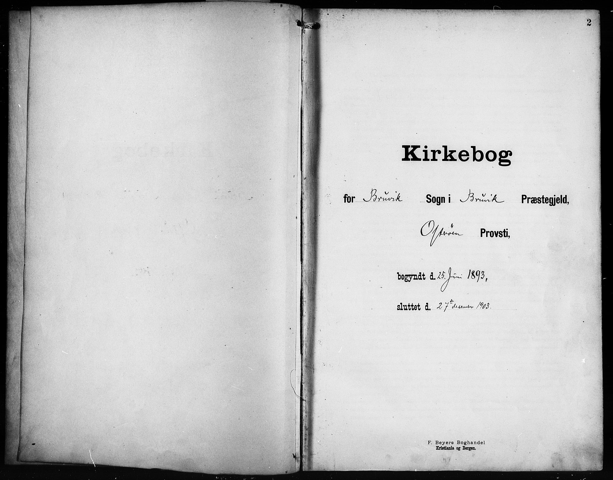 Bruvik Sokneprestembete, SAB/A-74701/H/Haa: Parish register (official) no. B 2, 1893-1903, p. 2