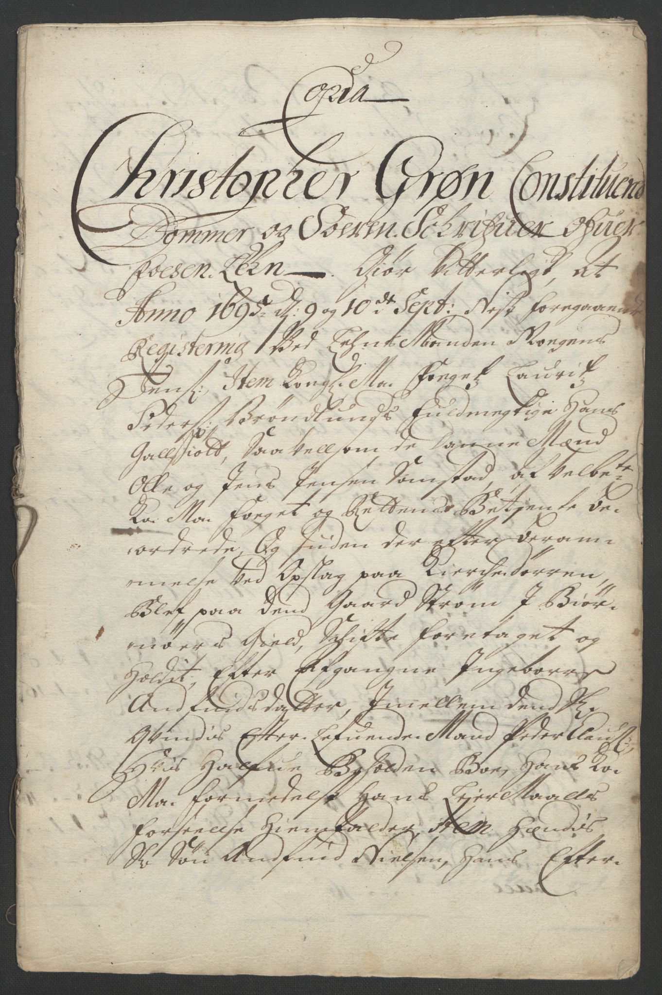 Rentekammeret inntil 1814, Reviderte regnskaper, Fogderegnskap, AV/RA-EA-4092/R57/L3851: Fogderegnskap Fosen, 1695-1696, p. 151