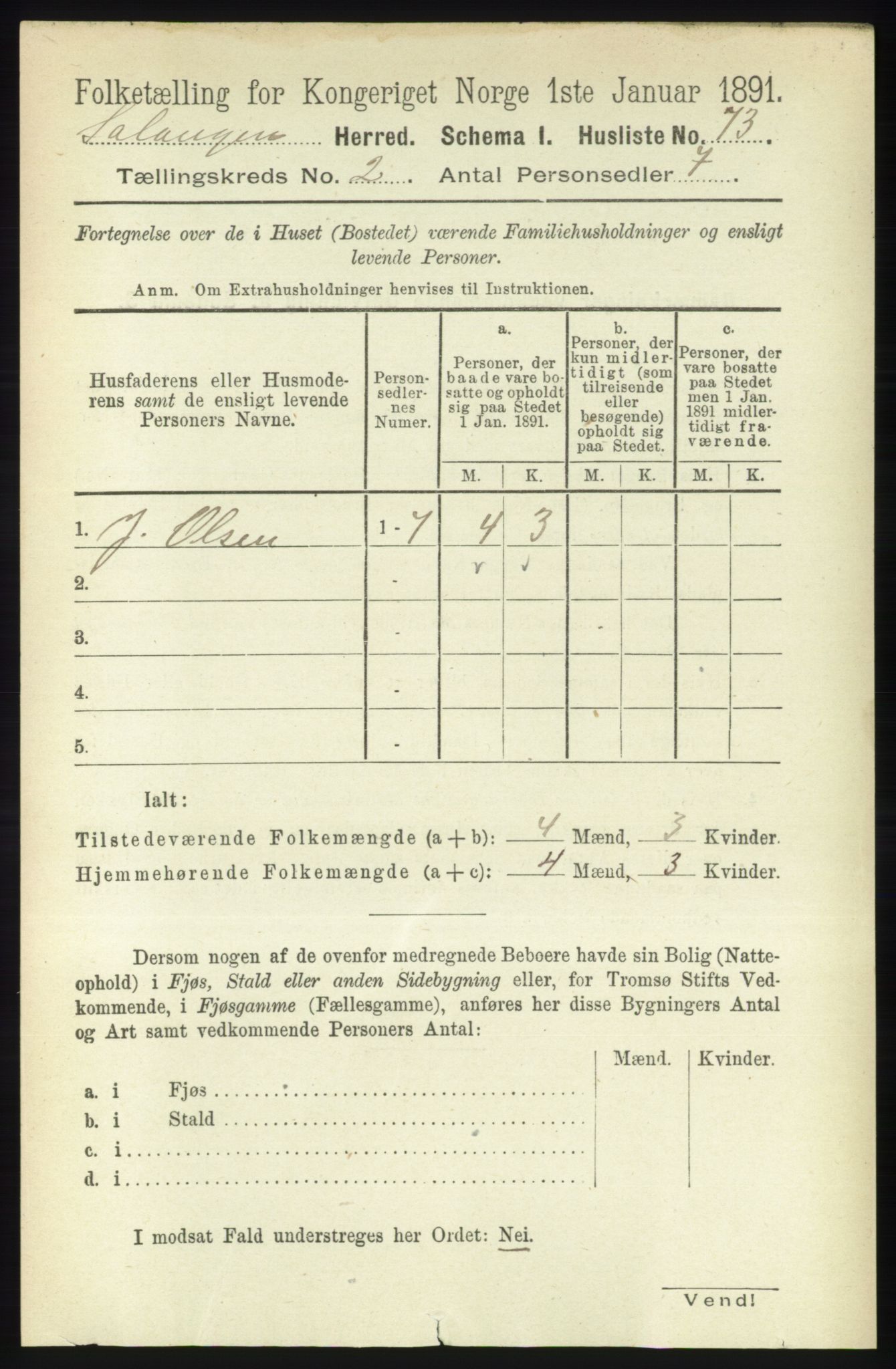 RA, 1891 census for 1921 Salangen, 1891, p. 547