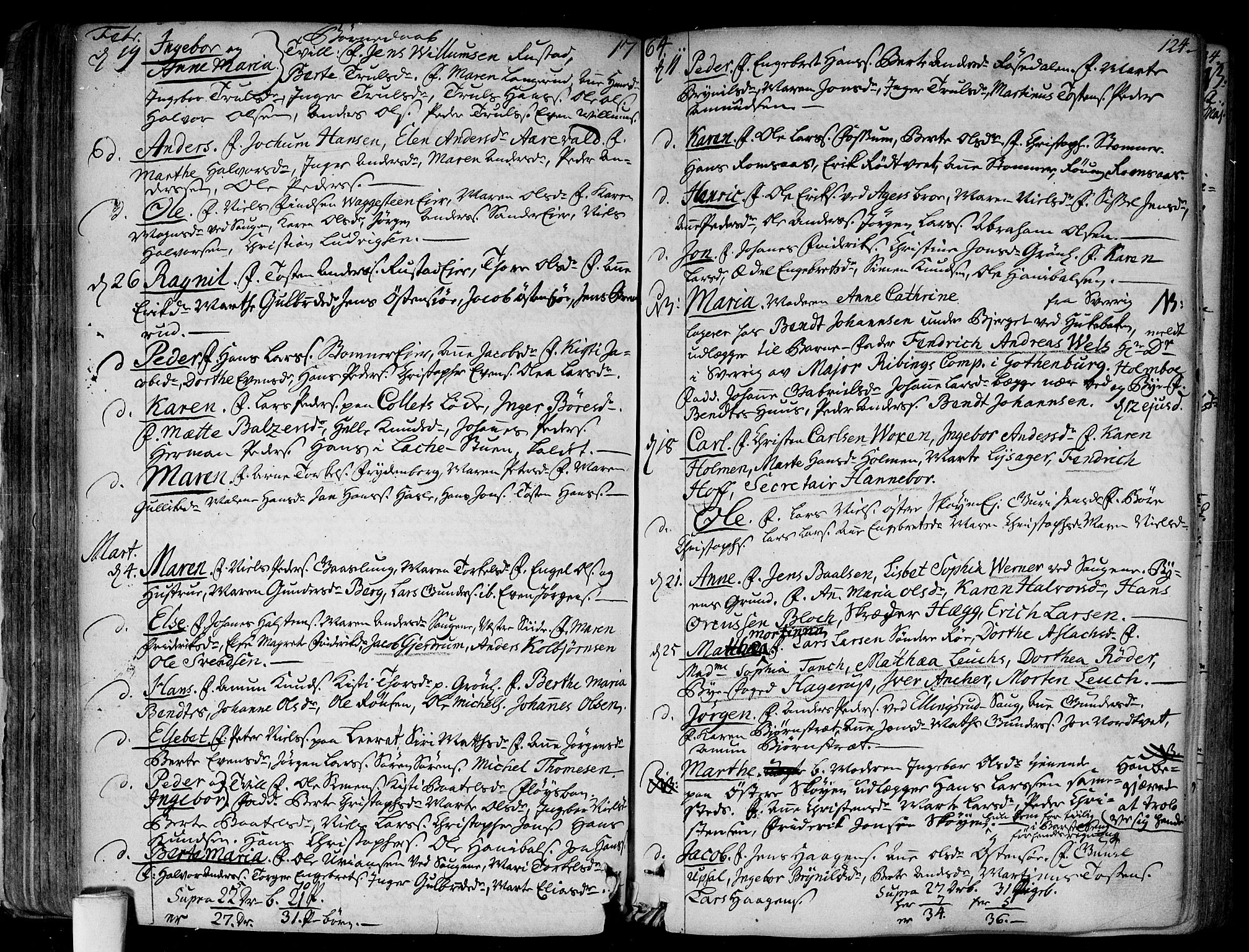 Aker prestekontor kirkebøker, SAO/A-10861/F/L0008: Parish register (official) no. 8, 1749-1765, p. 124